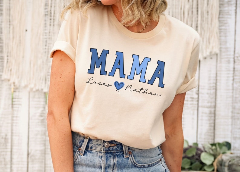 Custom Mama Shirt,Mom Shirt With Names,Personalized Mama T-shirt,Custom Mama Shirt,Mom Gift,Mama With Children Names Tee,Mother's Day Gift