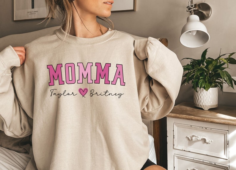 Custom Momma Sweatshirt,Momma Custom Gift,Personalized Mom Sweatshirt,Custom Mama Sweatshirt With Kids Names,Momma Sweater,Mother's Day Gift
