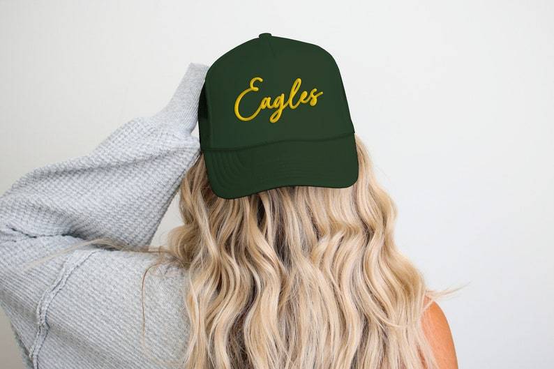 Custom Puff Football Hat, Custom Team Hat, Custom Puff Trucker Hat, Puff Print Team Name Hat, Puff School Sports, Sports Hat