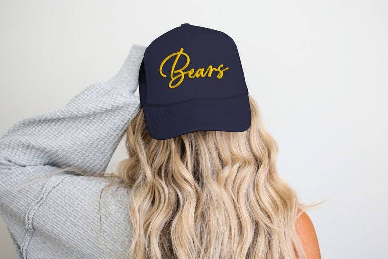 Custom Puff Football Hat, Custom Team Hat, Custom Puff Trucker Hat, Puff Print Team Name Hat, Puff School Sports, Sports Hat