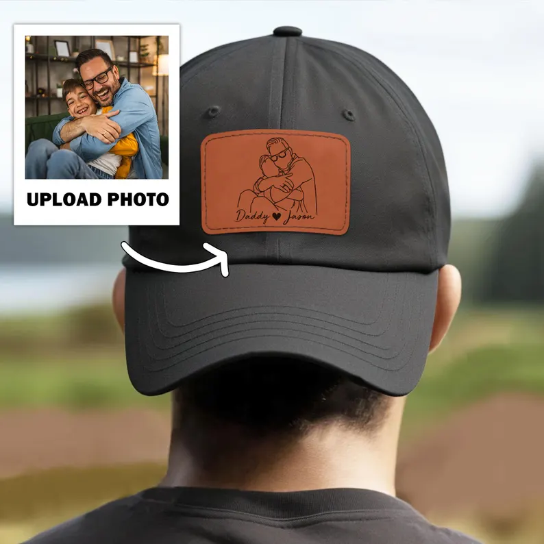 Hat with Photo Father's Day Gift Idea-Dad Gift from Daughter Son