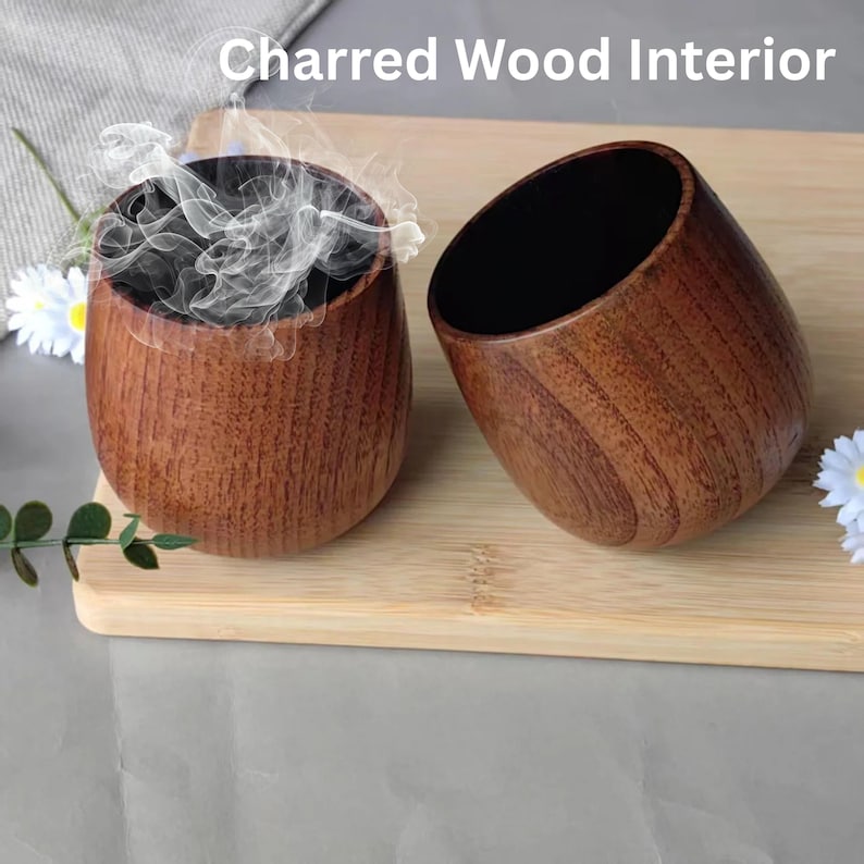 Personalized Charred Wood Bourbon Glass-Father's Day Gift for Him, Dad Gift