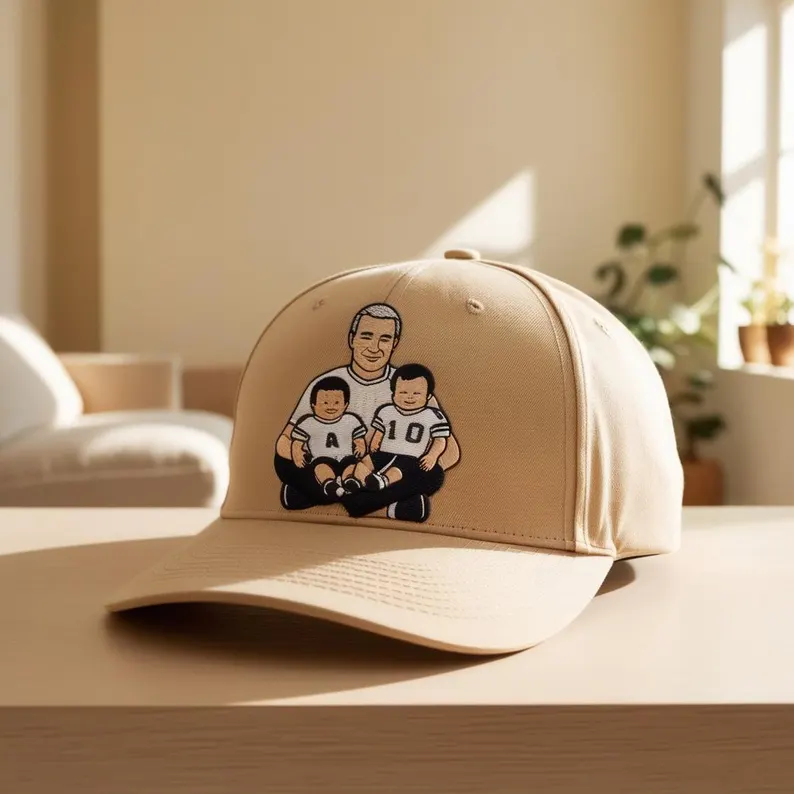 Personalized Dad Cap - Custom Dad Photo&Family Portrait Embroidered Dad Hat  for Father's Day Gift