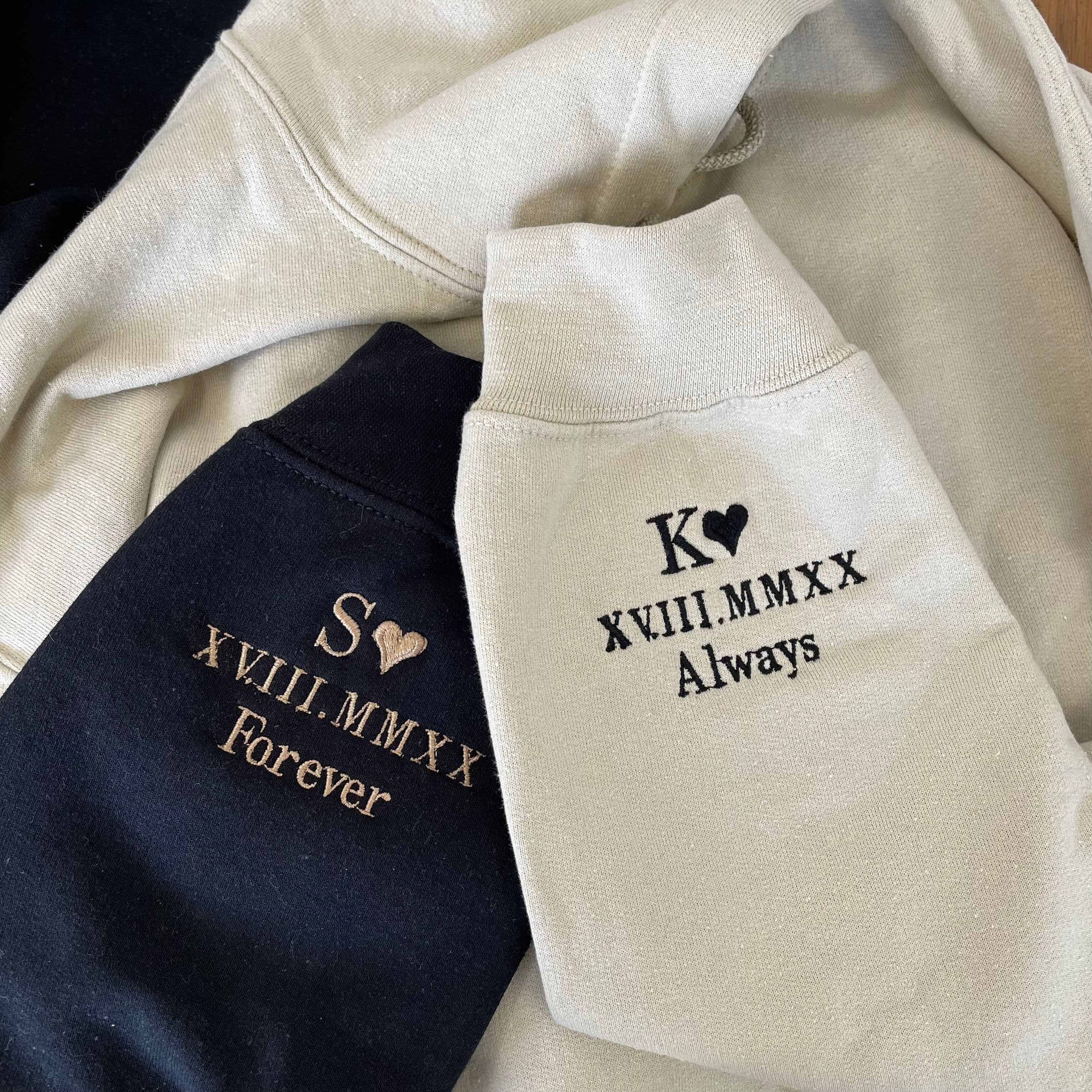 Custom Embroidered Hoodie or Sweatshirt Couple Gifts