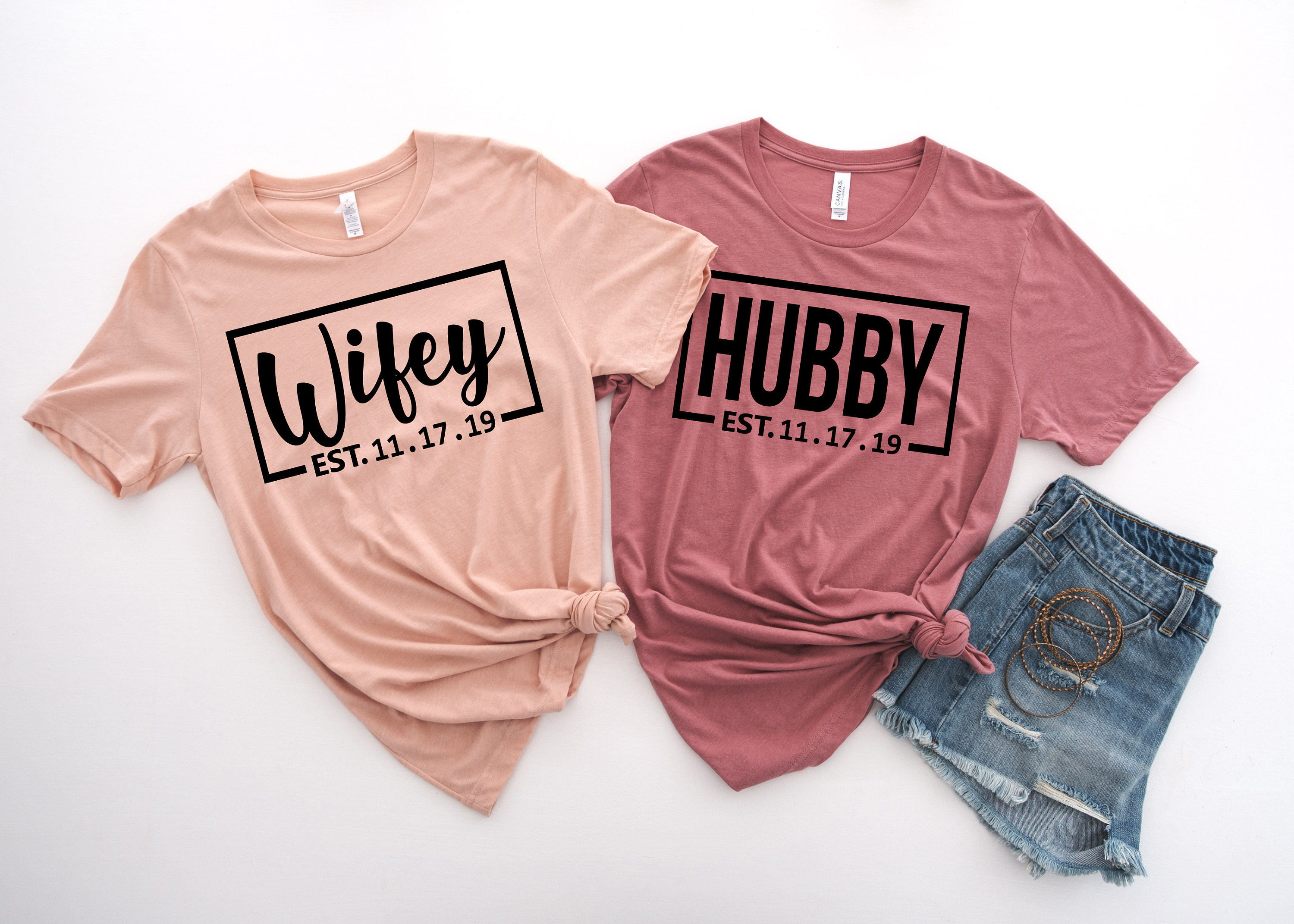 Wifey and Hubby Shirt, Wedding Party Shirt,Honeymoon Shirt,Wedding Shirt,Wife and Hubs Shirts, Just Married Shirts, Matching Couple Shirt