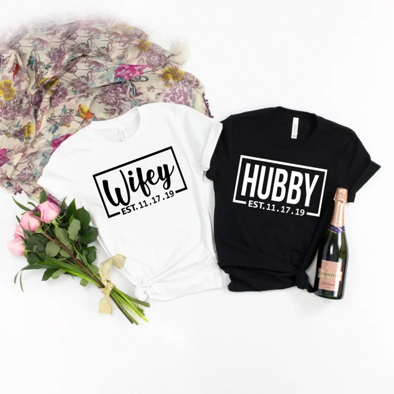 Wifey and Hubby Shirt, Wedding Party Shirt,Honeymoon Shirt,Wedding Shirt,Wife and Hubs Shirts, Just Married Shirts, Matching Couple Shirt