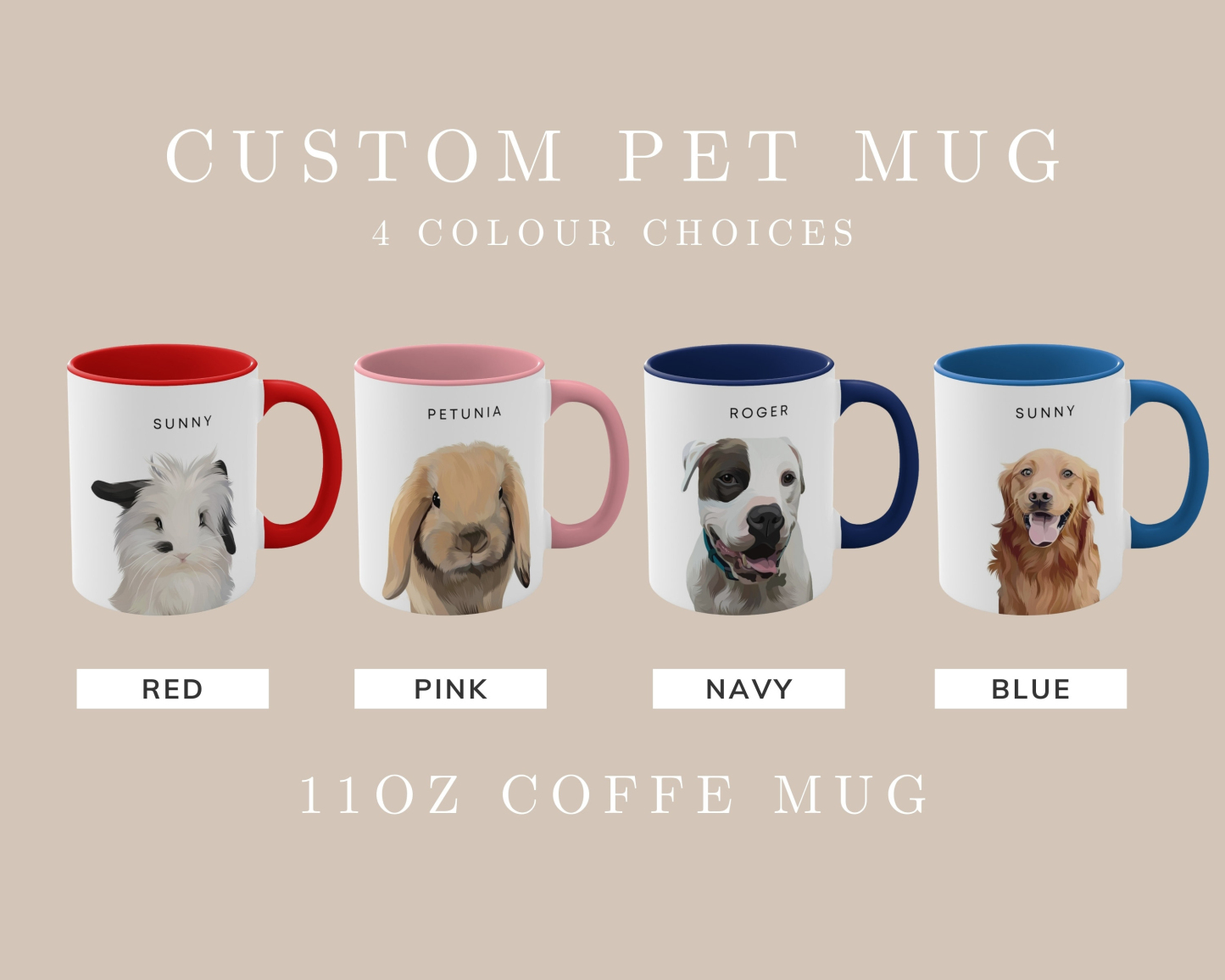 Custom Pet Cartoon Portrait Mug