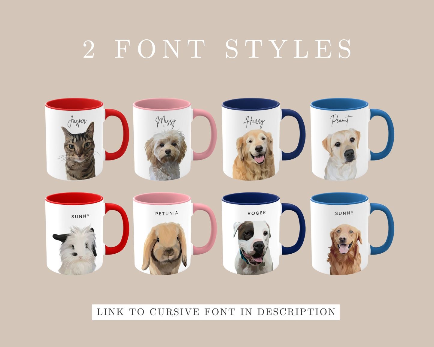 Custom Pet Cartoon Portrait Mug