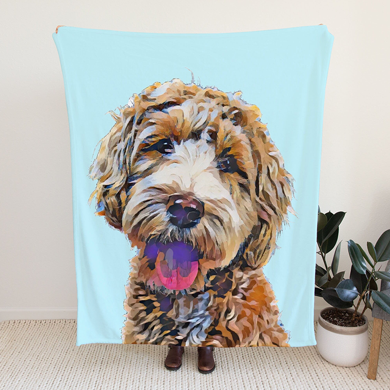 Custom Pet Blanket Pet Portrait Blanket