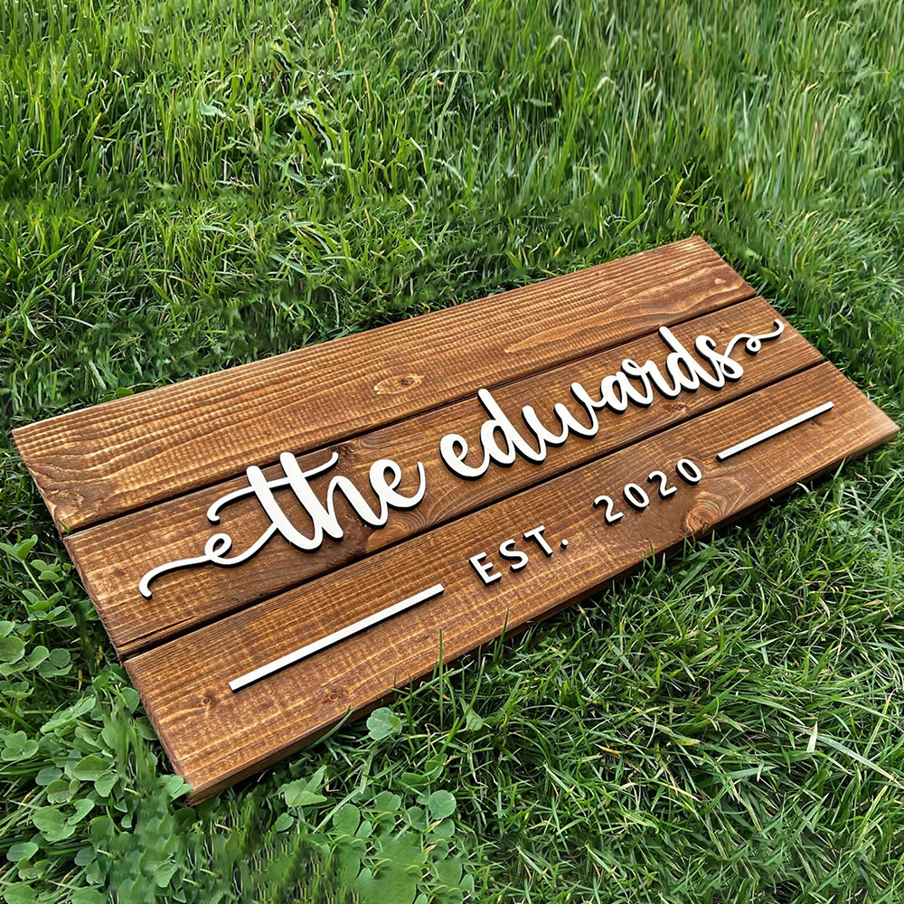 Custom Wood Family Name Sign – Personalized Last Name Pallet, Perfect for Weddings or Anniversaries