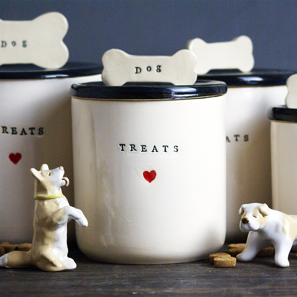 Personalized Ceramic Pet Treats Containers | Handmade, Custom Dog and Cat Treats Jars