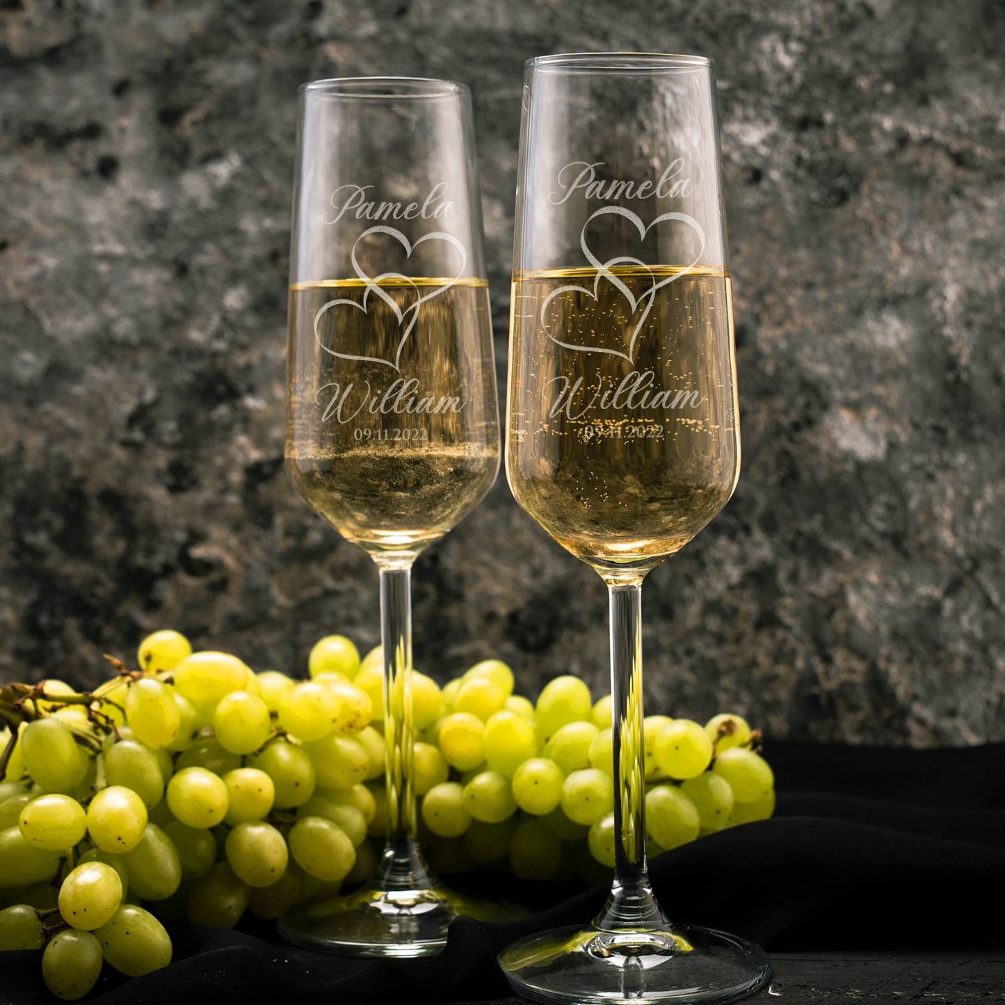 Personalized Champagne Flutes-Wedding Gift