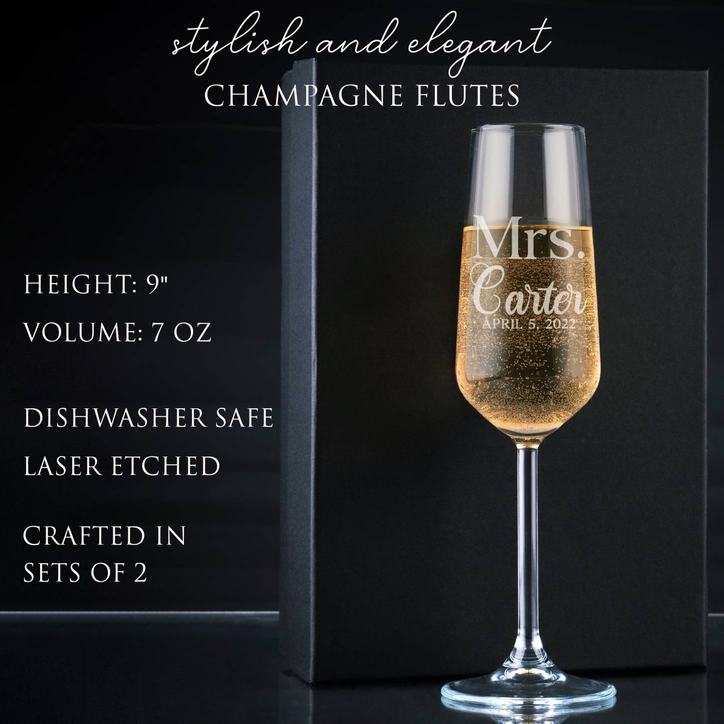 Personalized Champagne Flutes-Wedding Gift