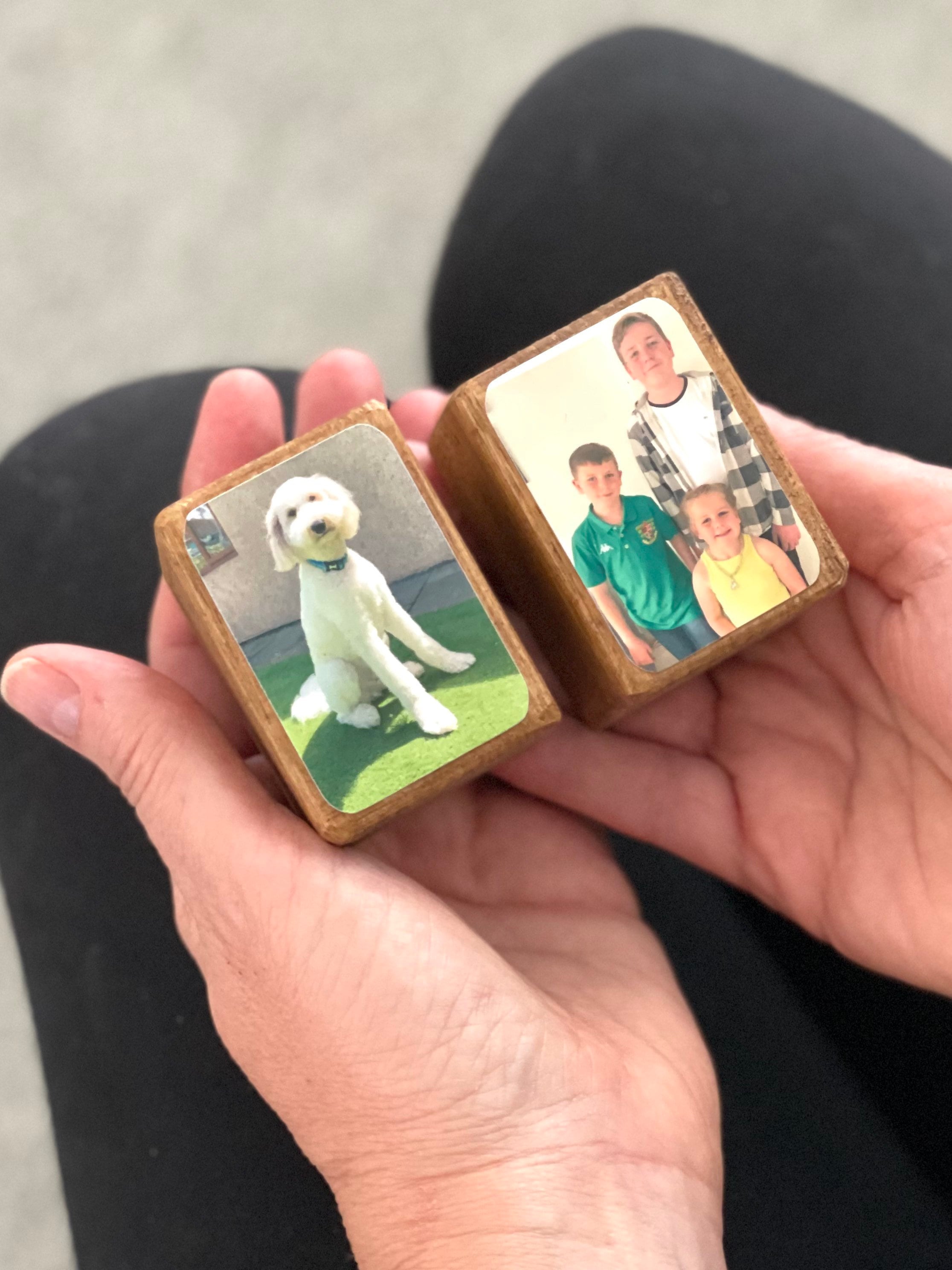 Stacking Photo Blocks Set - Photo Gift, Wooden Photo Block