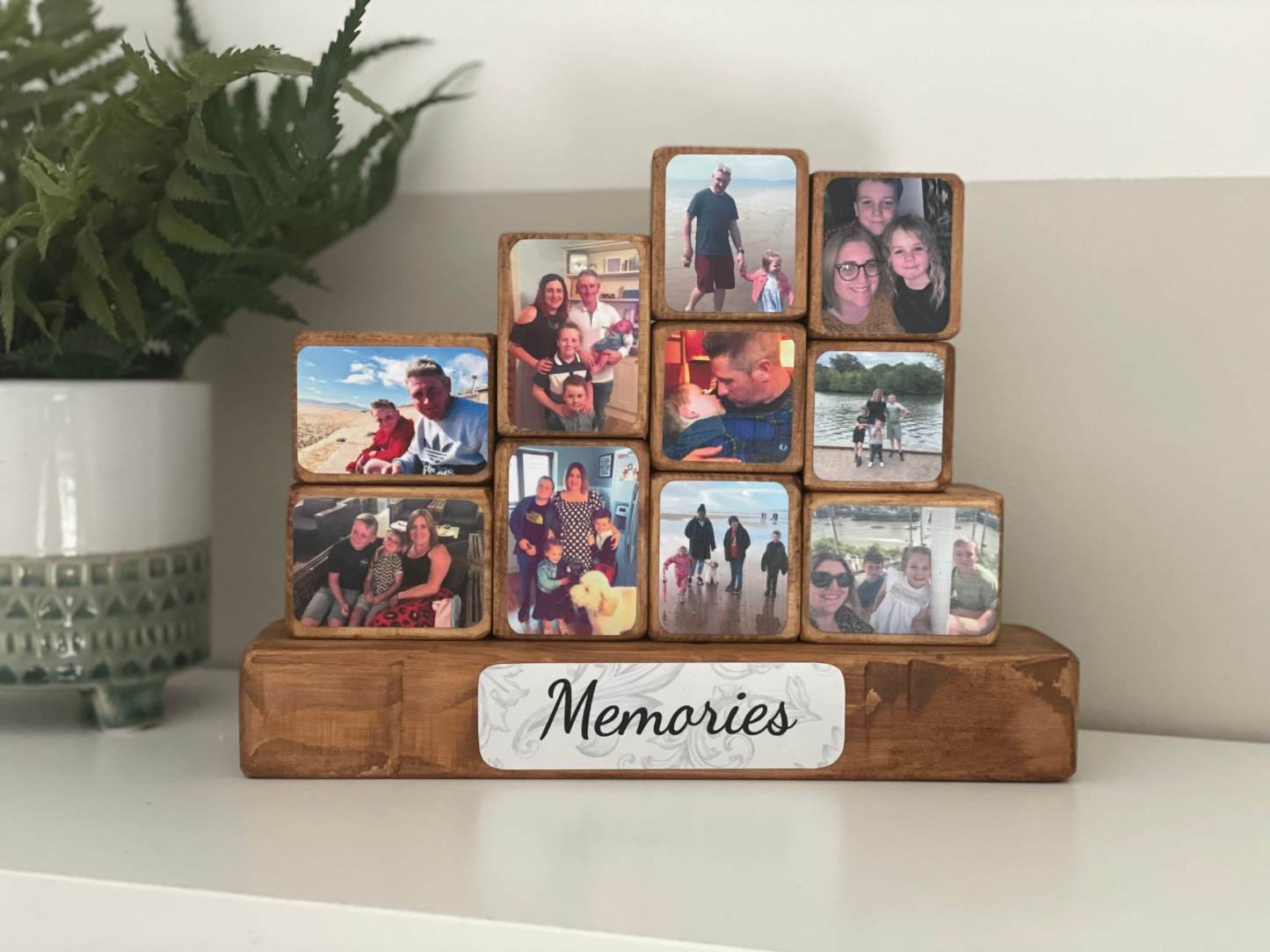 Stacking Photo Blocks Set - Photo Gift, Wooden Photo Block