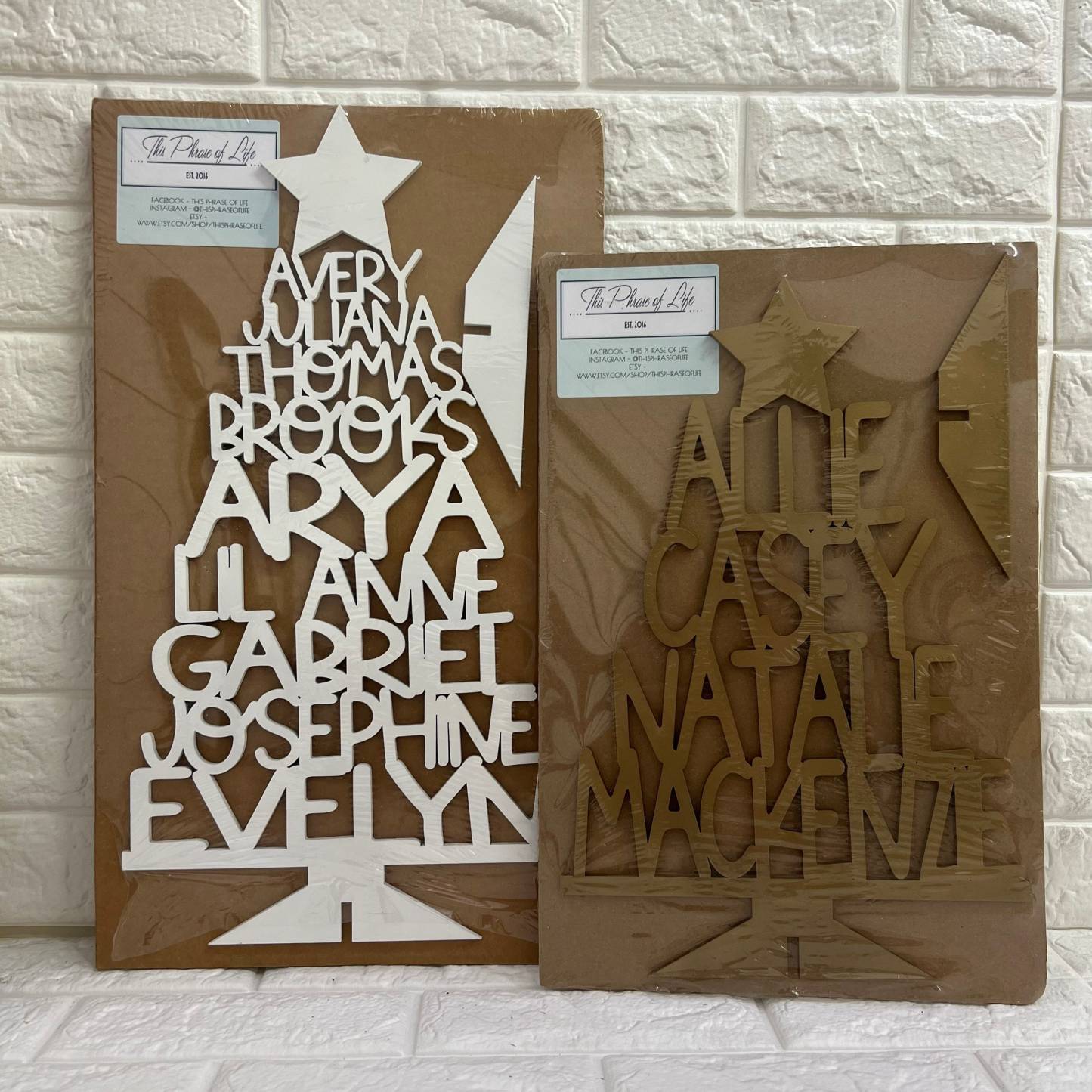 Custom Family Christmas Acrylic/Wood Tree Personalized with Names