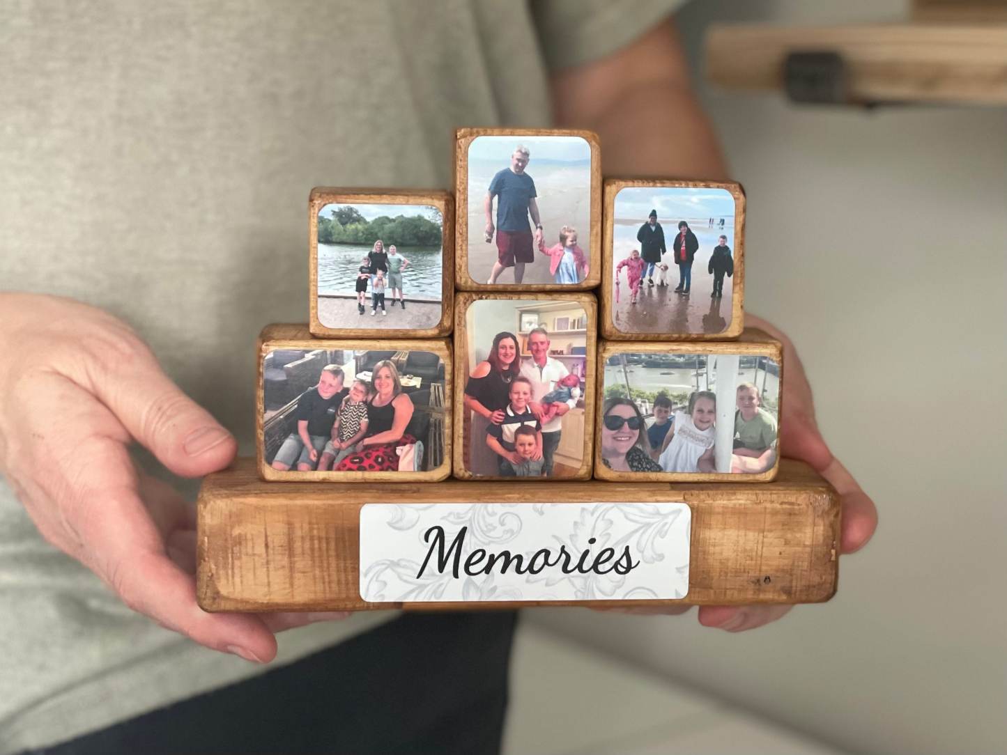 Stacking Photo Blocks Set - Photo Gift, Wooden Photo Block
