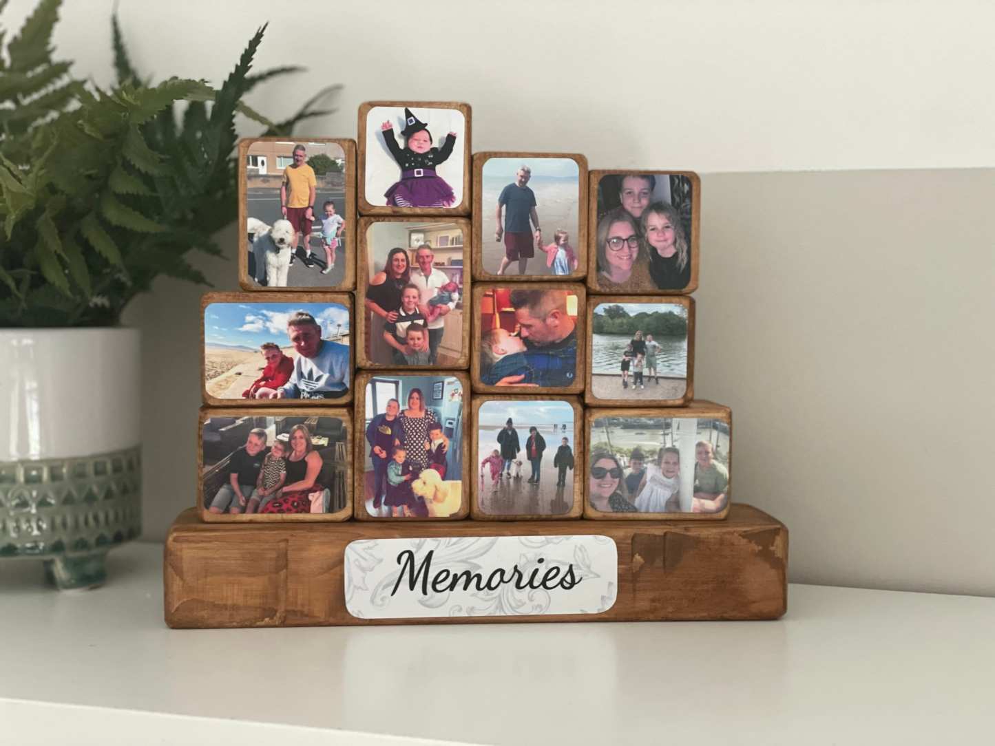 Stacking Photo Blocks Set - Photo Gift, Wooden Photo Block