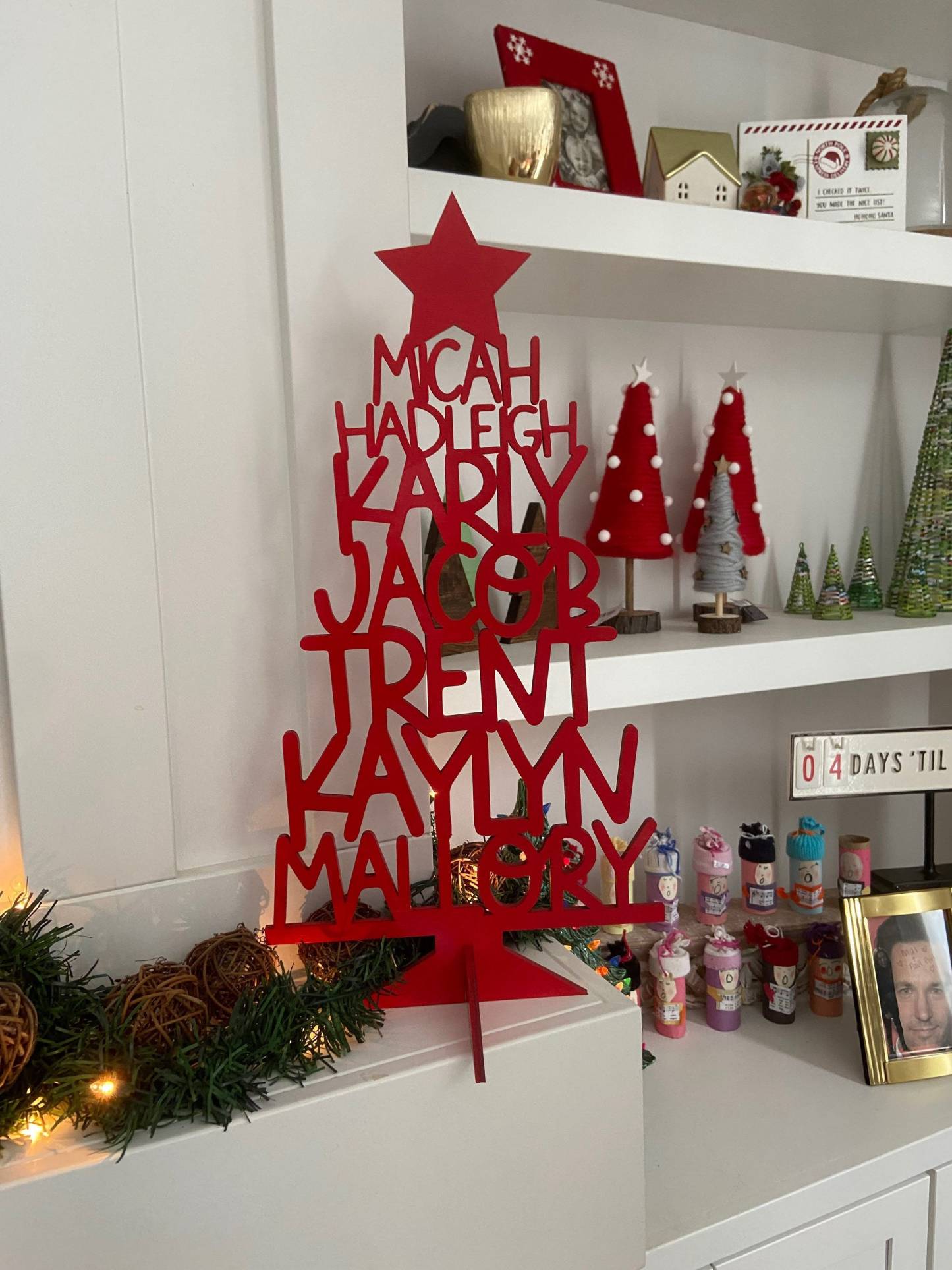 Custom Family Christmas Acrylic/Wood Tree Personalized with Names