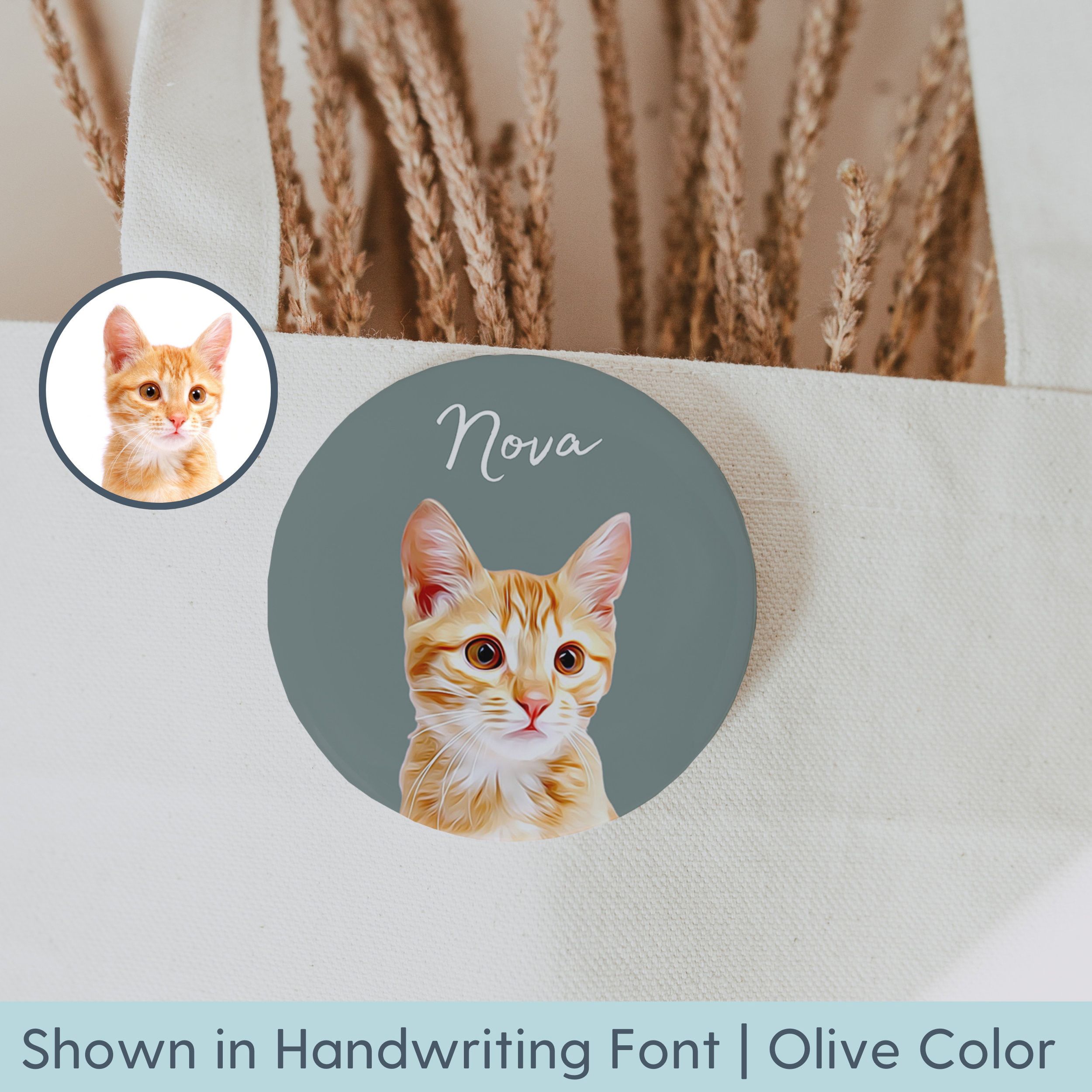 Custom Pin Using Pet Photo + Name Custom Dog Name Personalized Cat Pin  Custom Dog Pinback Buttons