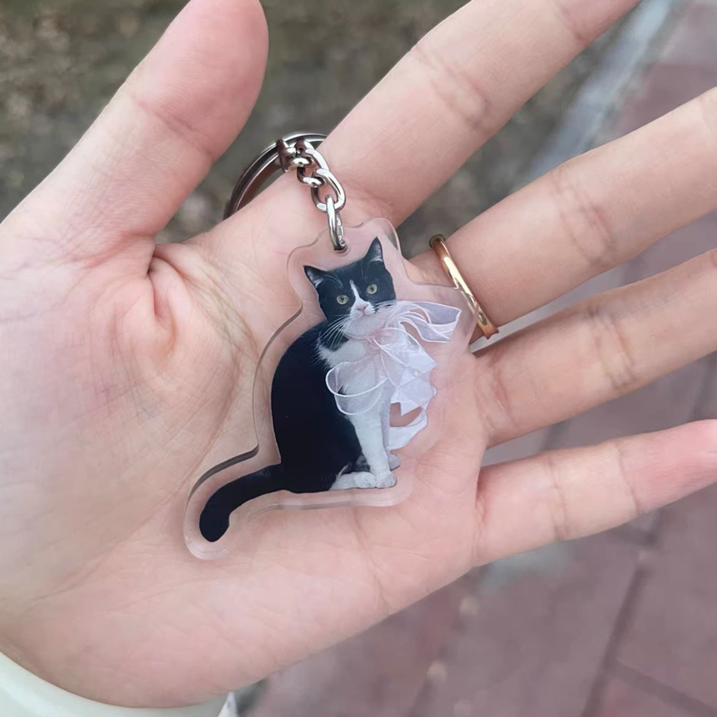 Custom Cat Keychain, Dog Keychain, Pet Keychain, Personalized Pet Photo Keychain