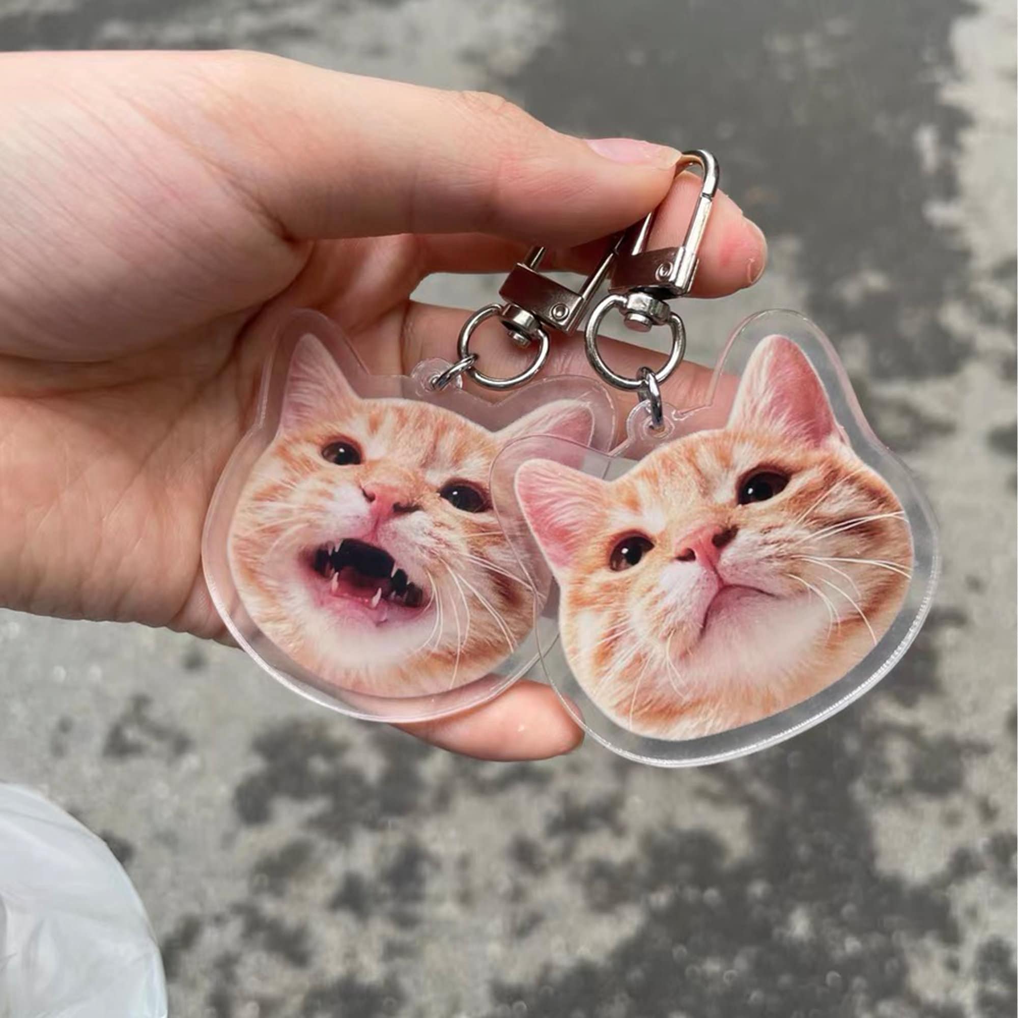 Custom Cat Keychain, Dog Keychain, Pet Keychain, Personalized Pet Photo Keychain