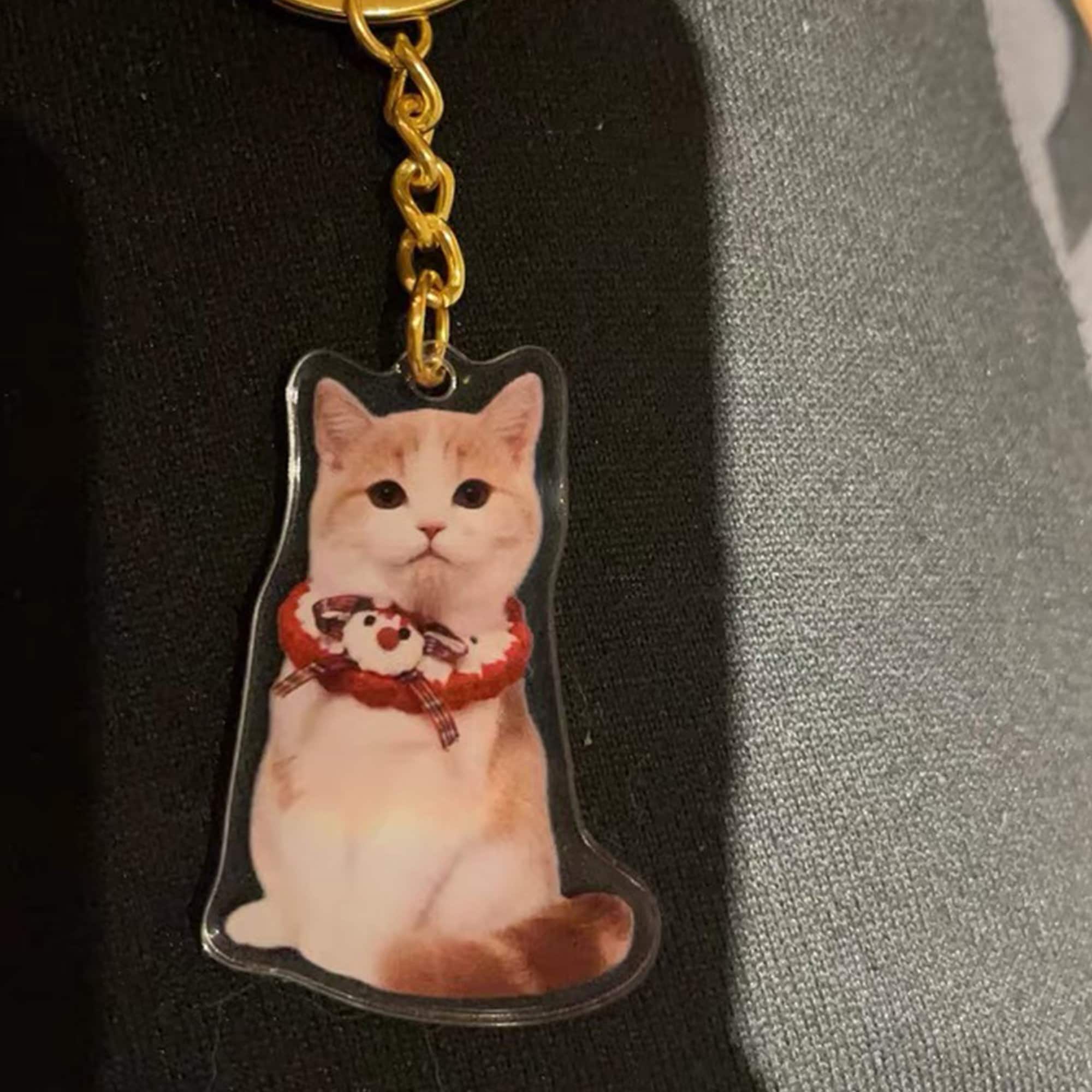 Custom Cat Keychain, Dog Keychain, Pet Keychain, Personalized Pet Photo Keychain