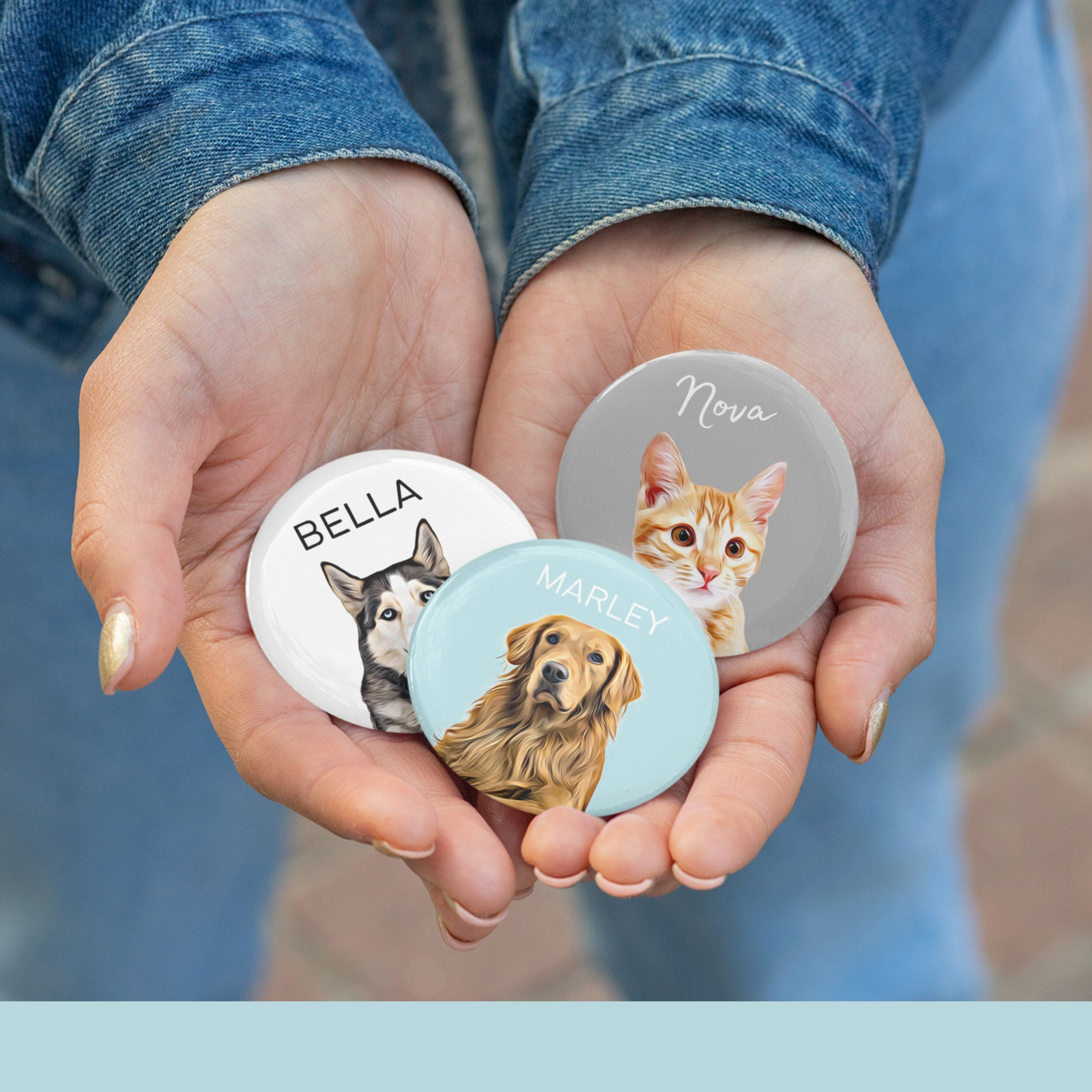 Custom Pin Using Pet Photo + Name Custom Dog Name Personalized Cat Pin  Custom Dog Pinback Buttons