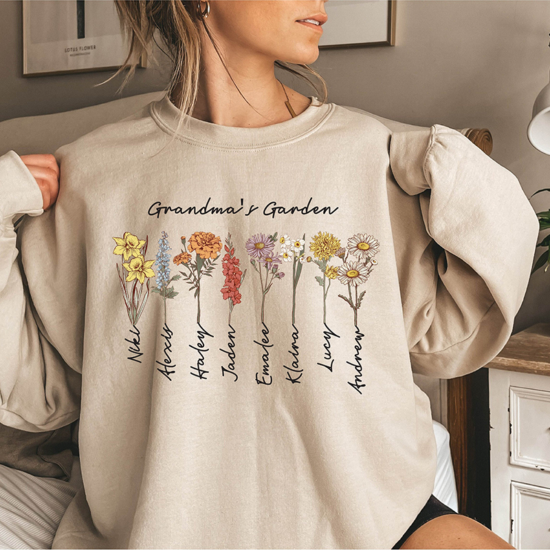 Mom/Grandma's Garden Birth Month Flower Sweatshirt