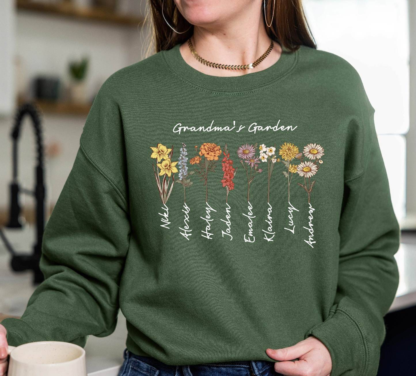 Mom/Grandma's Garden Birth Month Flower Sweatshirt