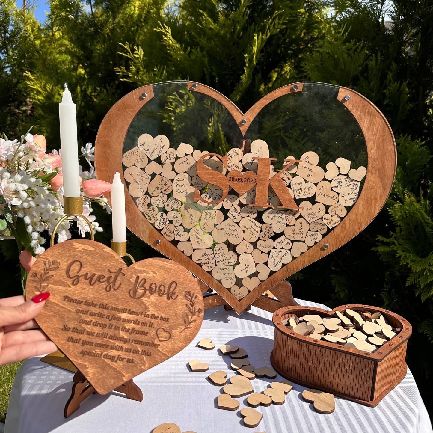 Heart Guest Book, Personalized Gift, Rustic Guest Book, Rustic Wedding Decor, Wedding Decor, Wedding Gifts, Wooden Guestbook