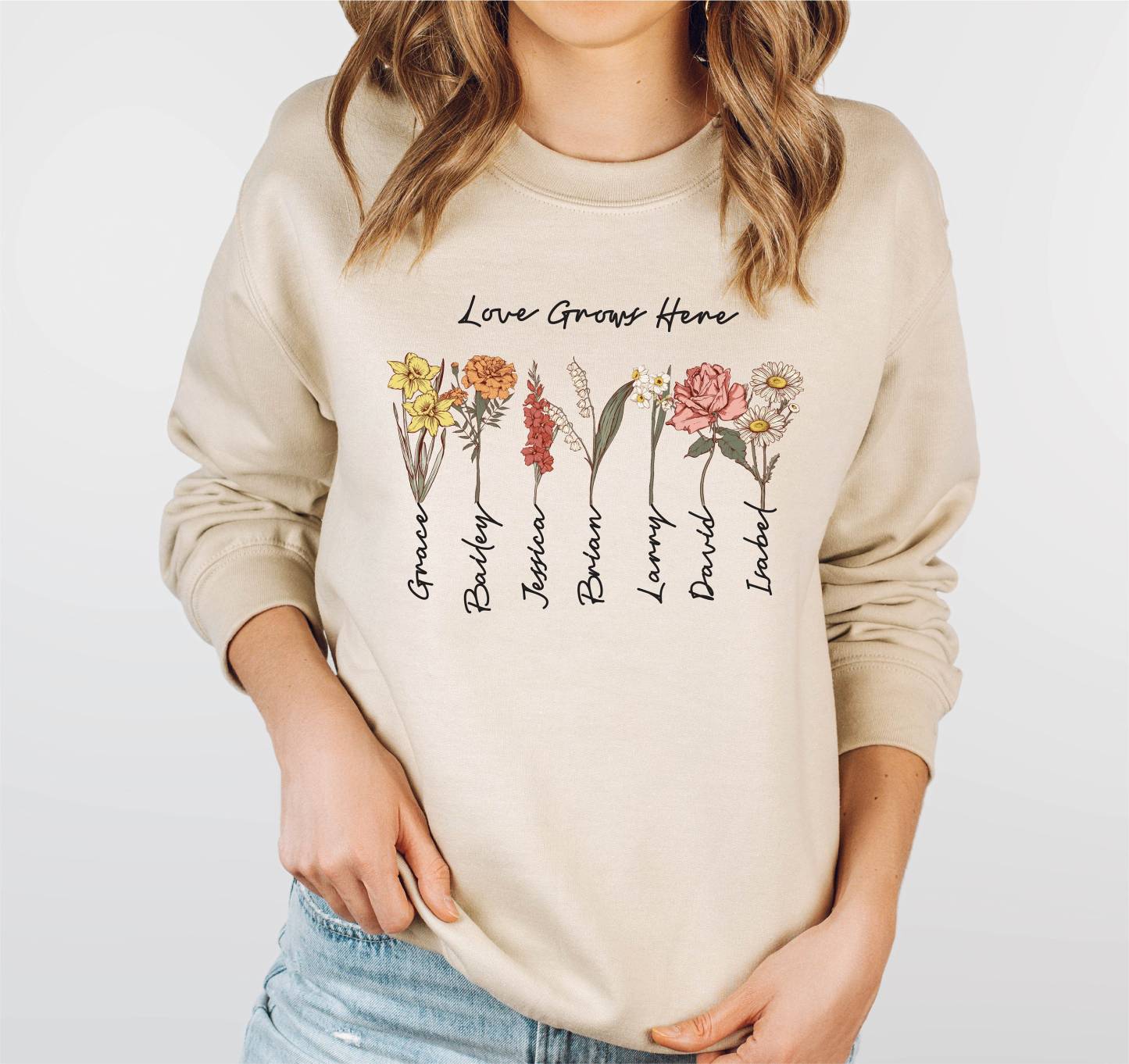 Mom/Grandma's Garden Birth Month Flower Sweatshirt