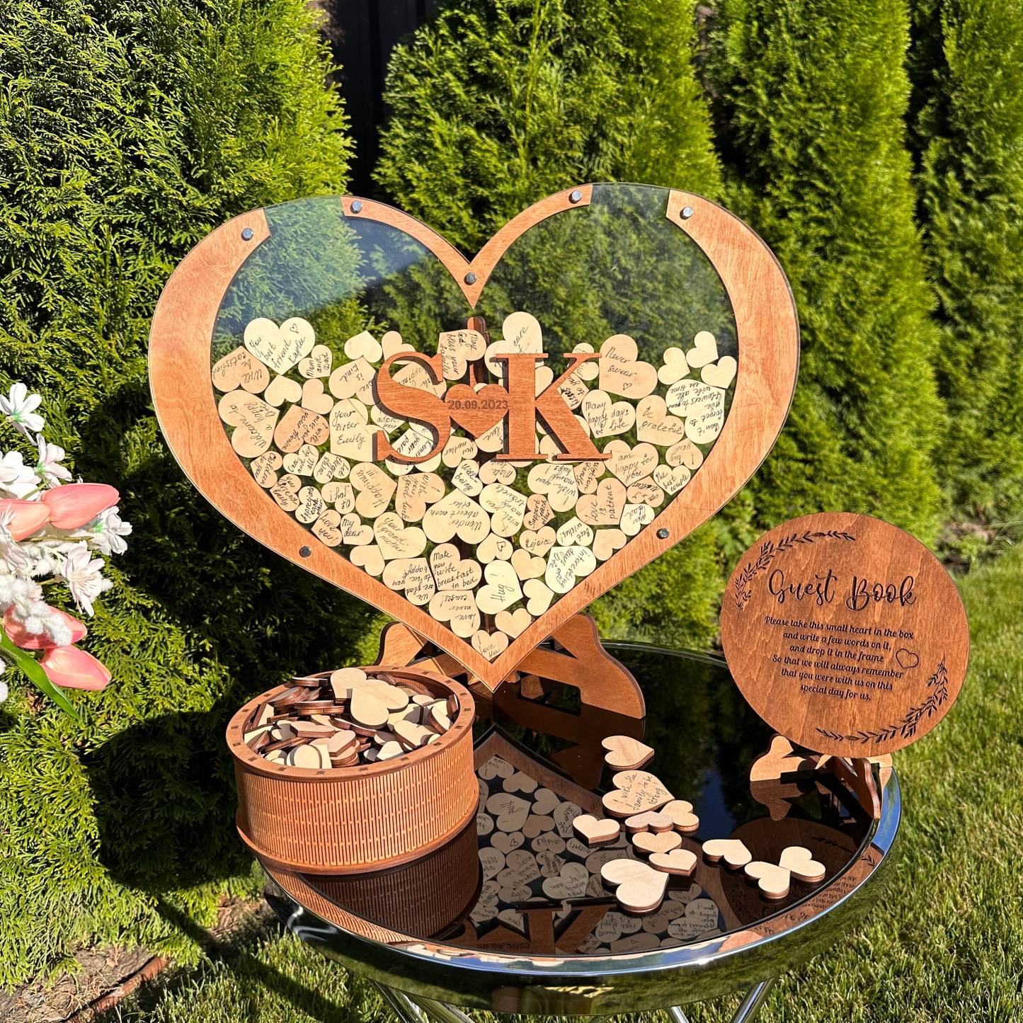 Heart Guest Book, Personalized Gift, Rustic Guest Book, Rustic Wedding Decor, Wedding Decor, Wedding Gifts, Wooden Guestbook