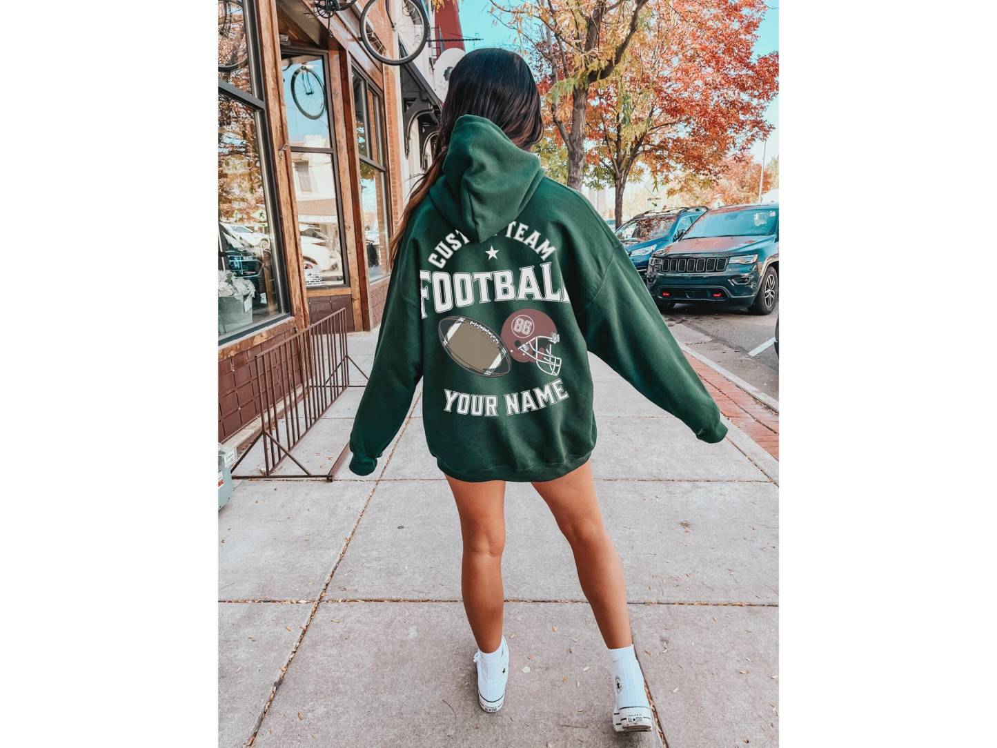 Customized Football Hoodie, Your Name Football Sweatshirt, Game Day Hoodie, Football Girlfriend Sister Shirt, Senior Football Mom Sweater