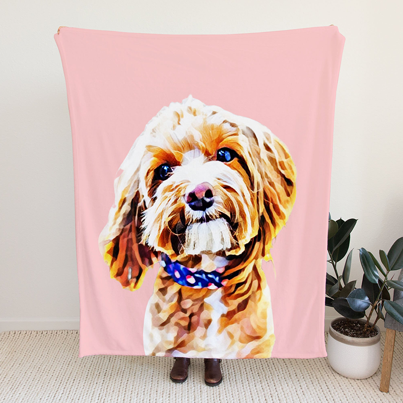 Custom Pet Blanket Pet Portrait Blanket