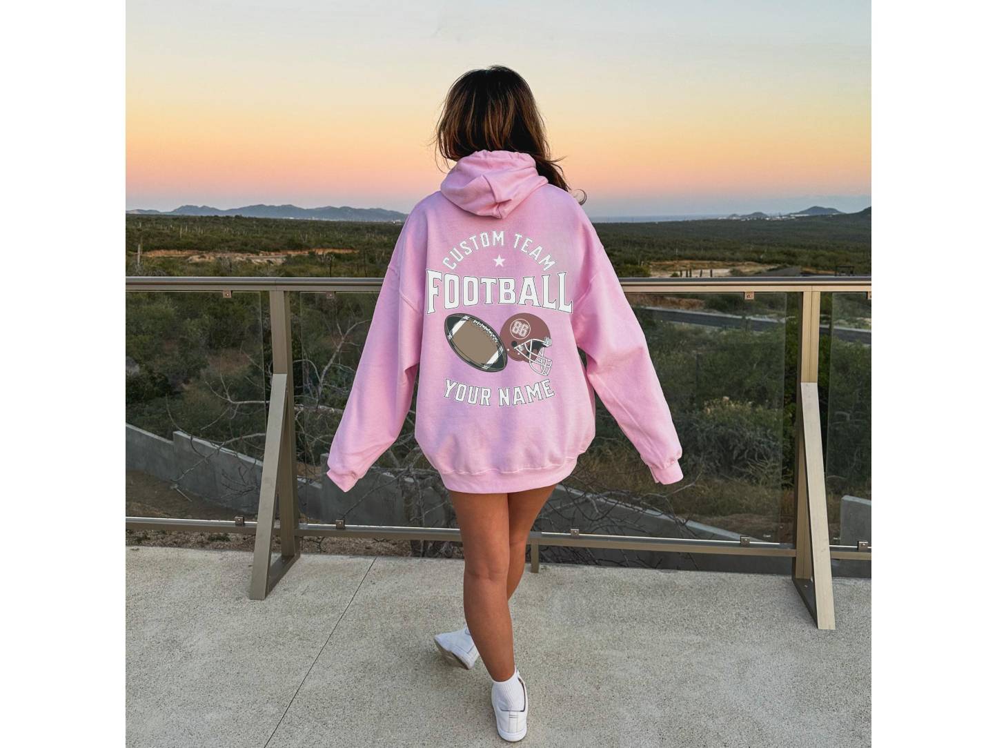 Customized Football Hoodie, Your Name Football Sweatshirt, Game Day Hoodie, Football Girlfriend Sister Shirt, Senior Football Mom Sweater