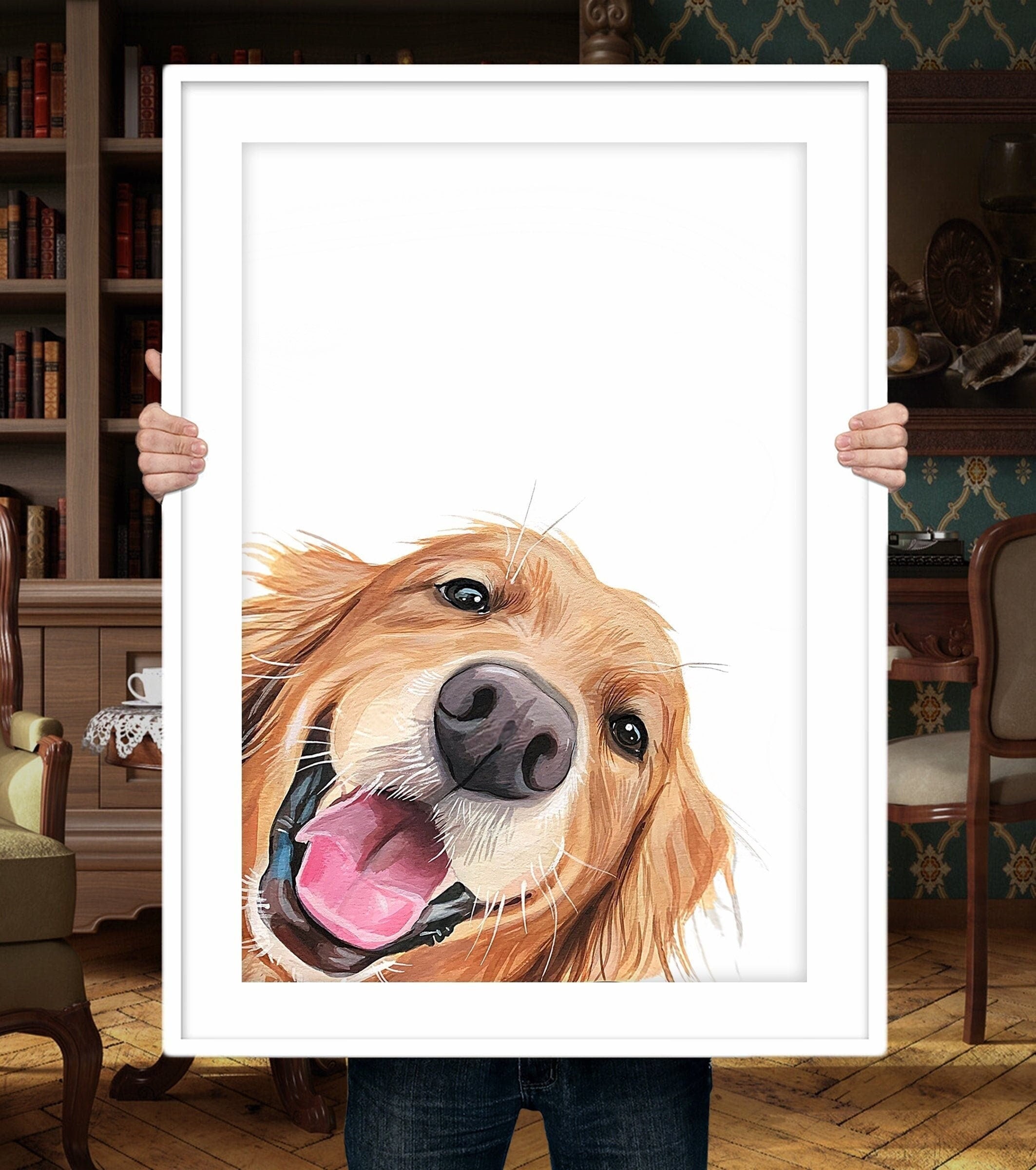 Personalized Pet Portrait Custom Dog Dog Drawing