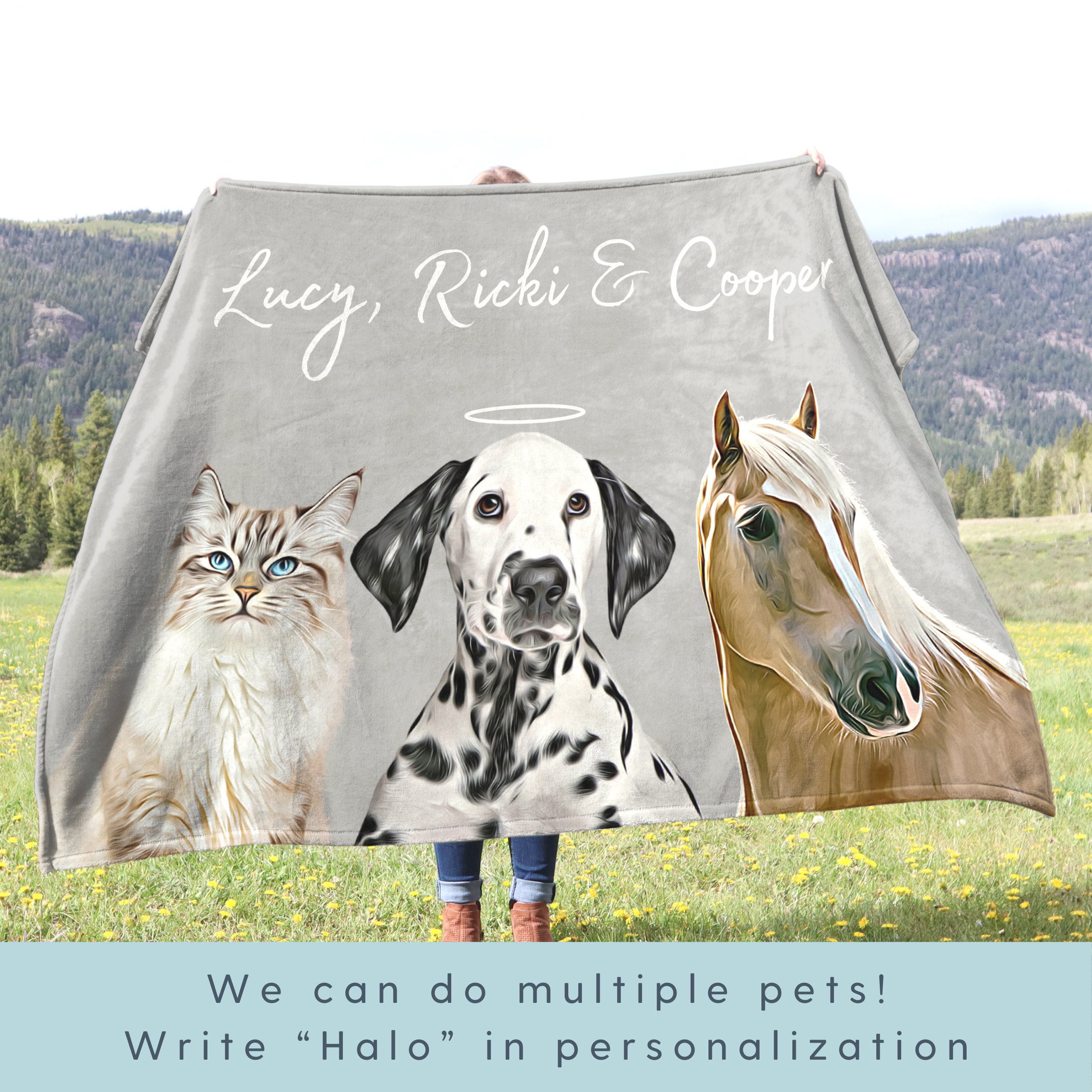 Personalized Pet Blanket - Custom Photo & Name Dog or Cat Blanket - Perfect Gift for Pet Owners