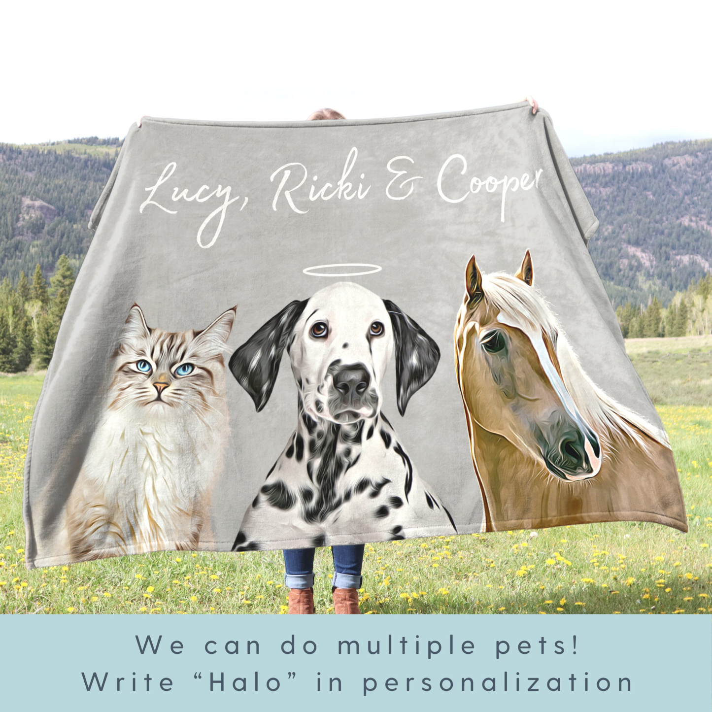 Personalized Pet Blanket - Custom Photo & Name Dog or Cat Blanket - Perfect Gift for Pet Owners