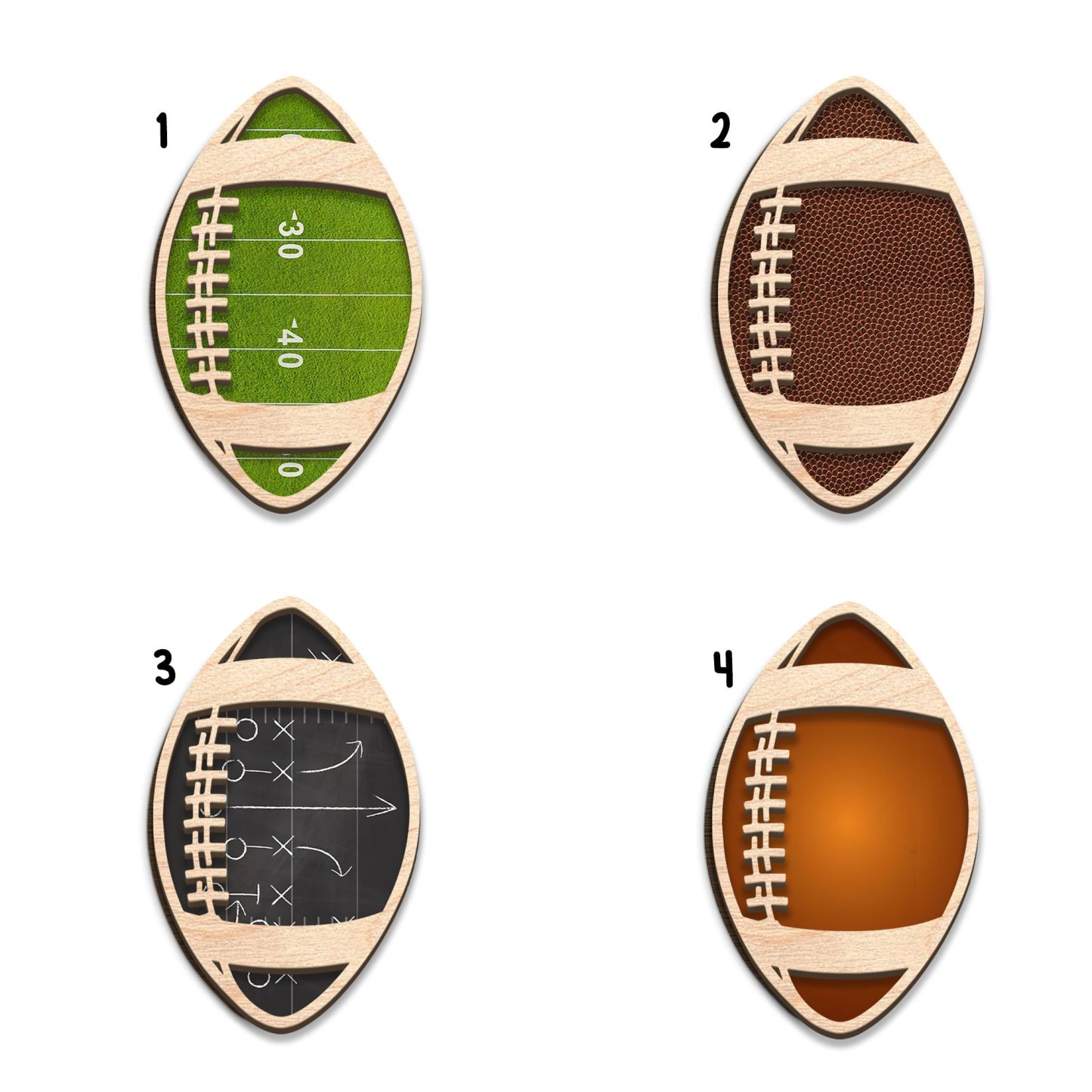 Personalized Football American  Wood Ornament, Custom Football Player Christmas Tree Ornament