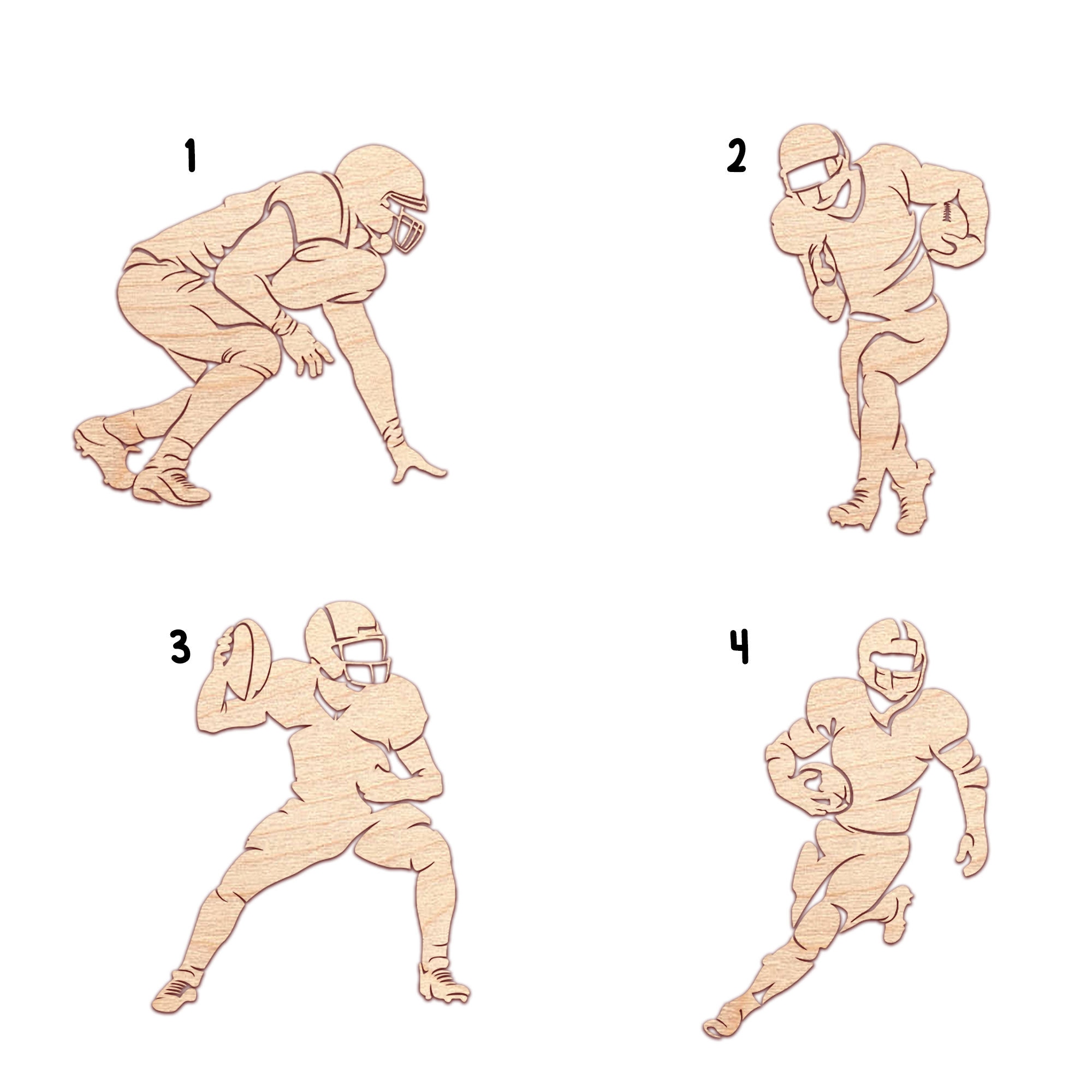 Personalized Football American  Wood Ornament, Custom Football Player Christmas Tree Ornament