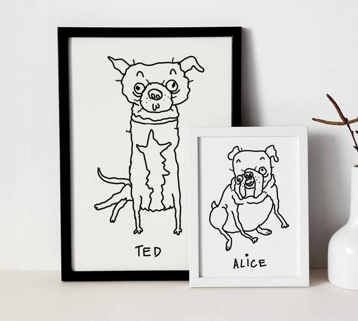 Custom Pet Portrait Ugly Pet Portrait Bad Portrait Bad Pet Portrait 