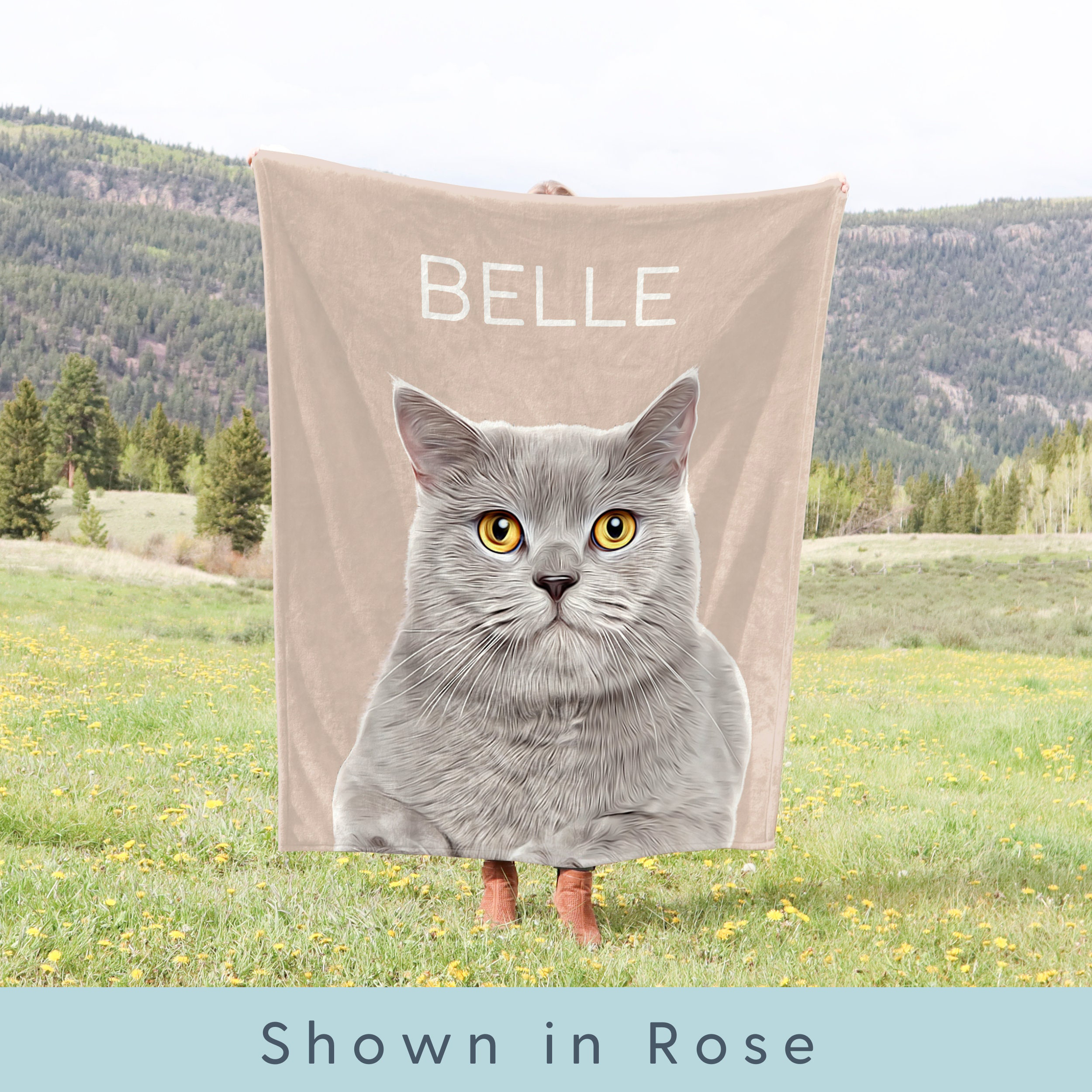 Personalized Pet Blanket - Custom Photo & Name Dog or Cat Blanket - Perfect Gift for Pet Owners