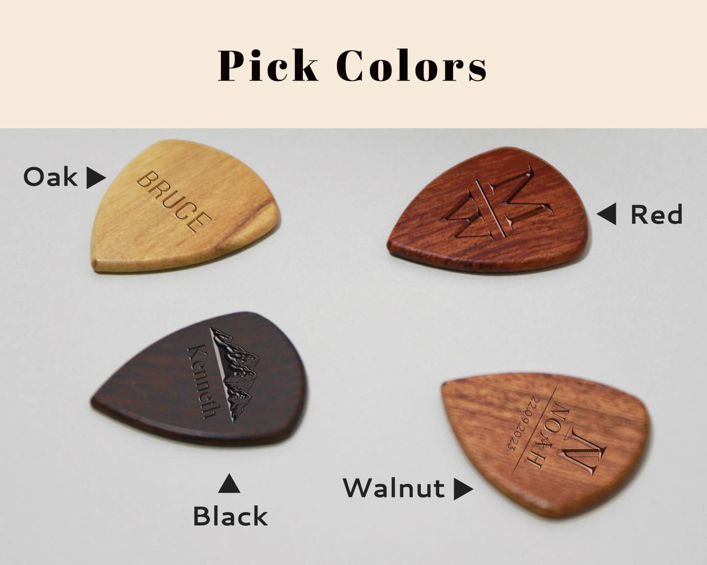 Custom Wooden Guitar Picks Box,Personalized Guitar Pick Holder Storage