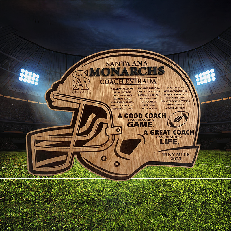 Custom Football Coach Gift Plaque with Coach and Players Names, Thank you Gift