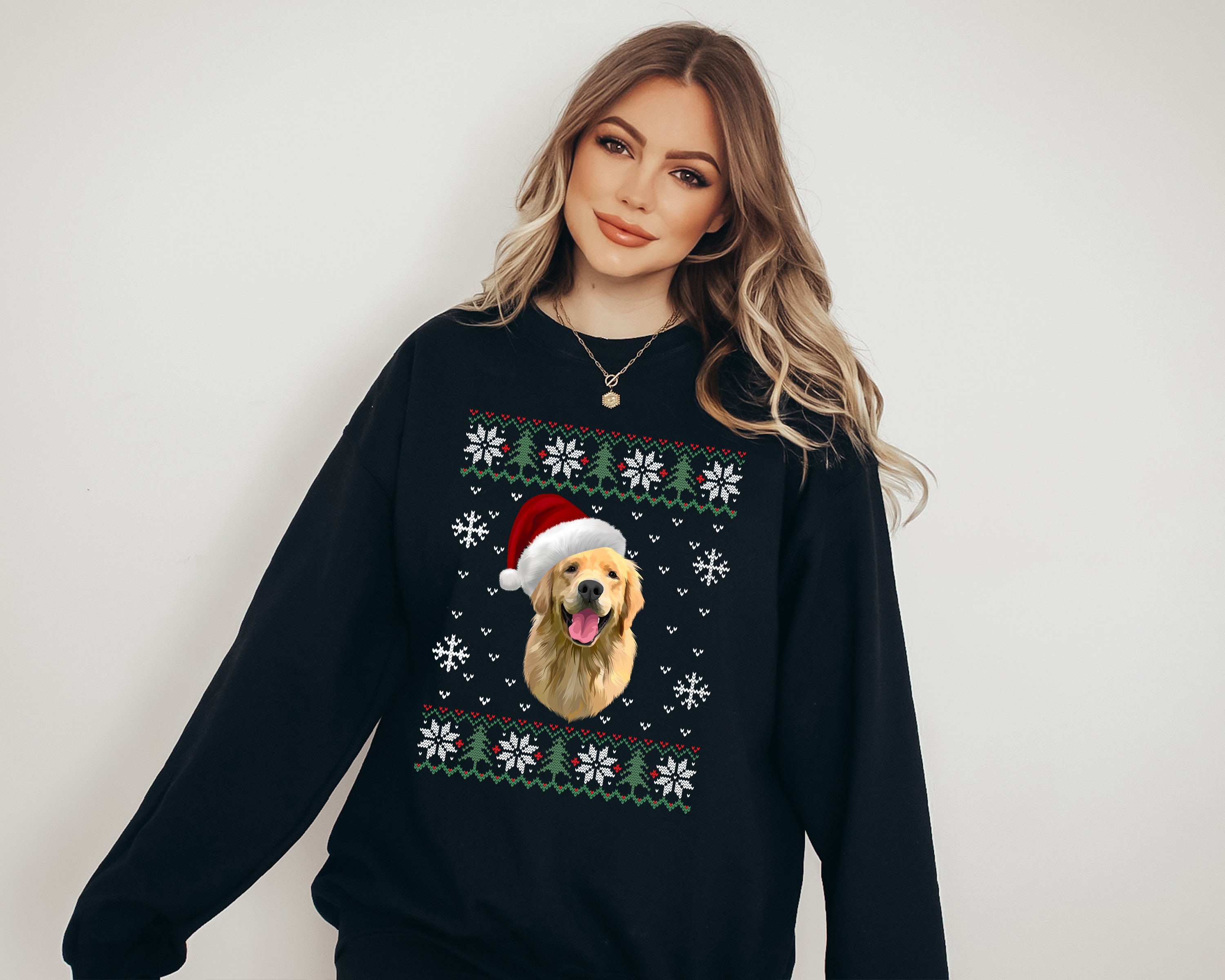 Custom Dog Sweatshirt, Custom Pet Christmas Ugly Sweater