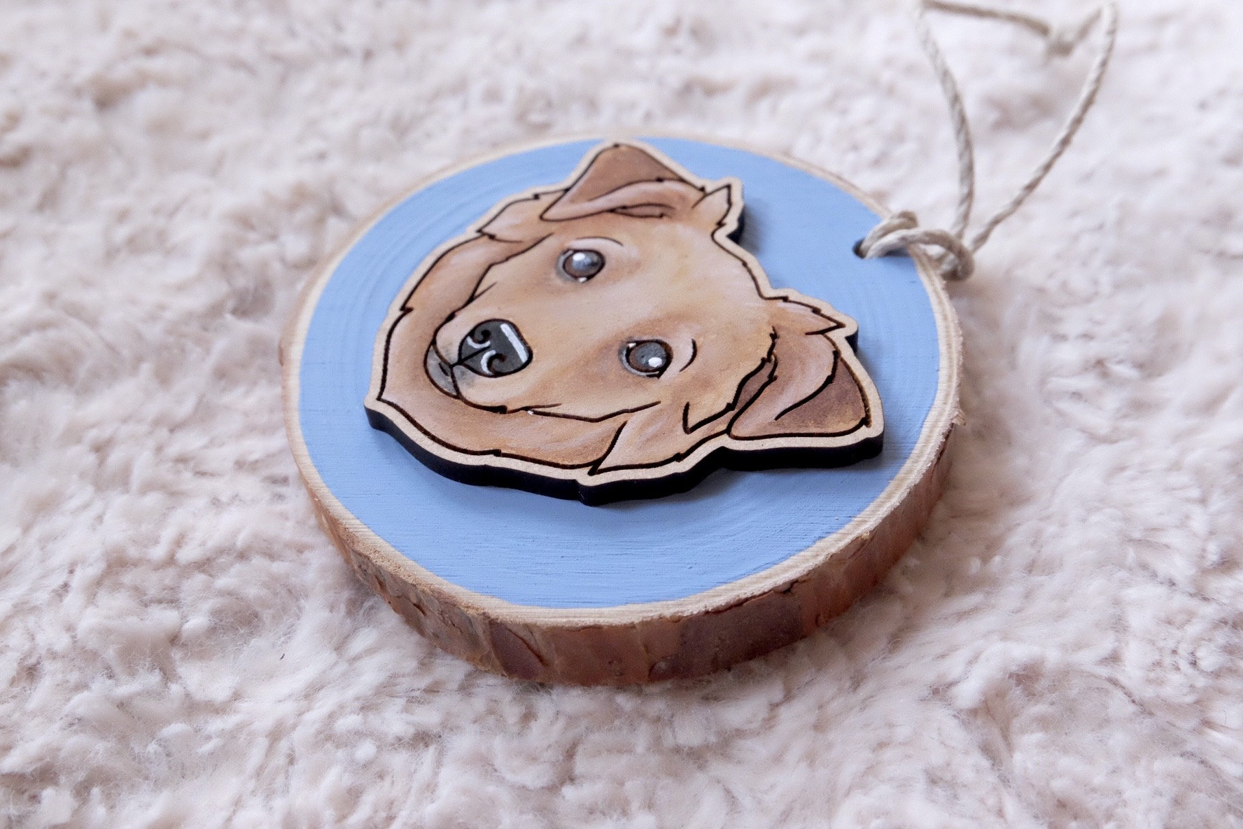 1 Pet - Wood Slice Ornament | Custom Hand Painted Pet Portrait | Dog | Cat