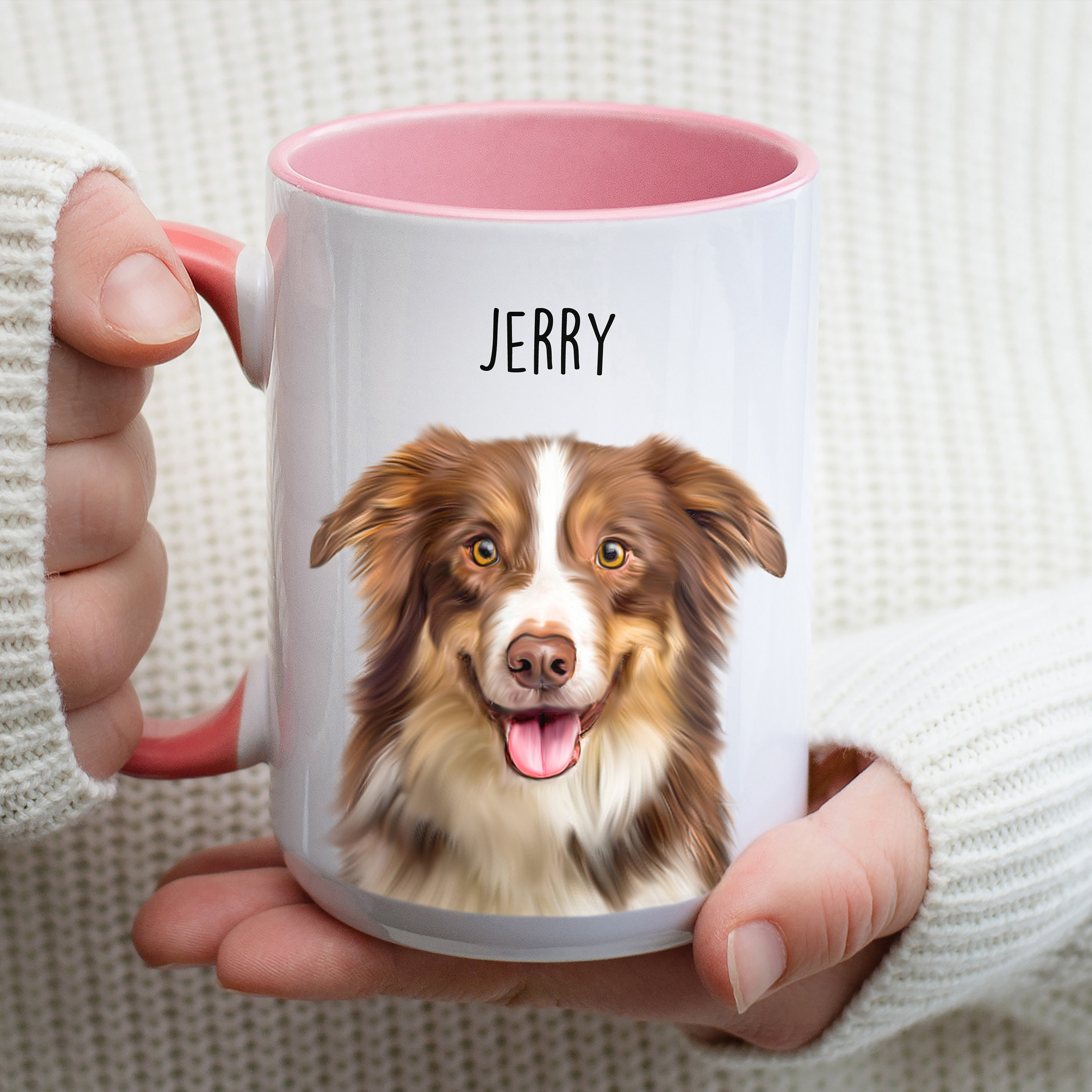 Custom Mug From Photo, Christmas Gift For Pet Parents, Dog Lover Gift, Digital Pet Portrait, Pet Painting, Coffee Mug, Dog Dad Gift