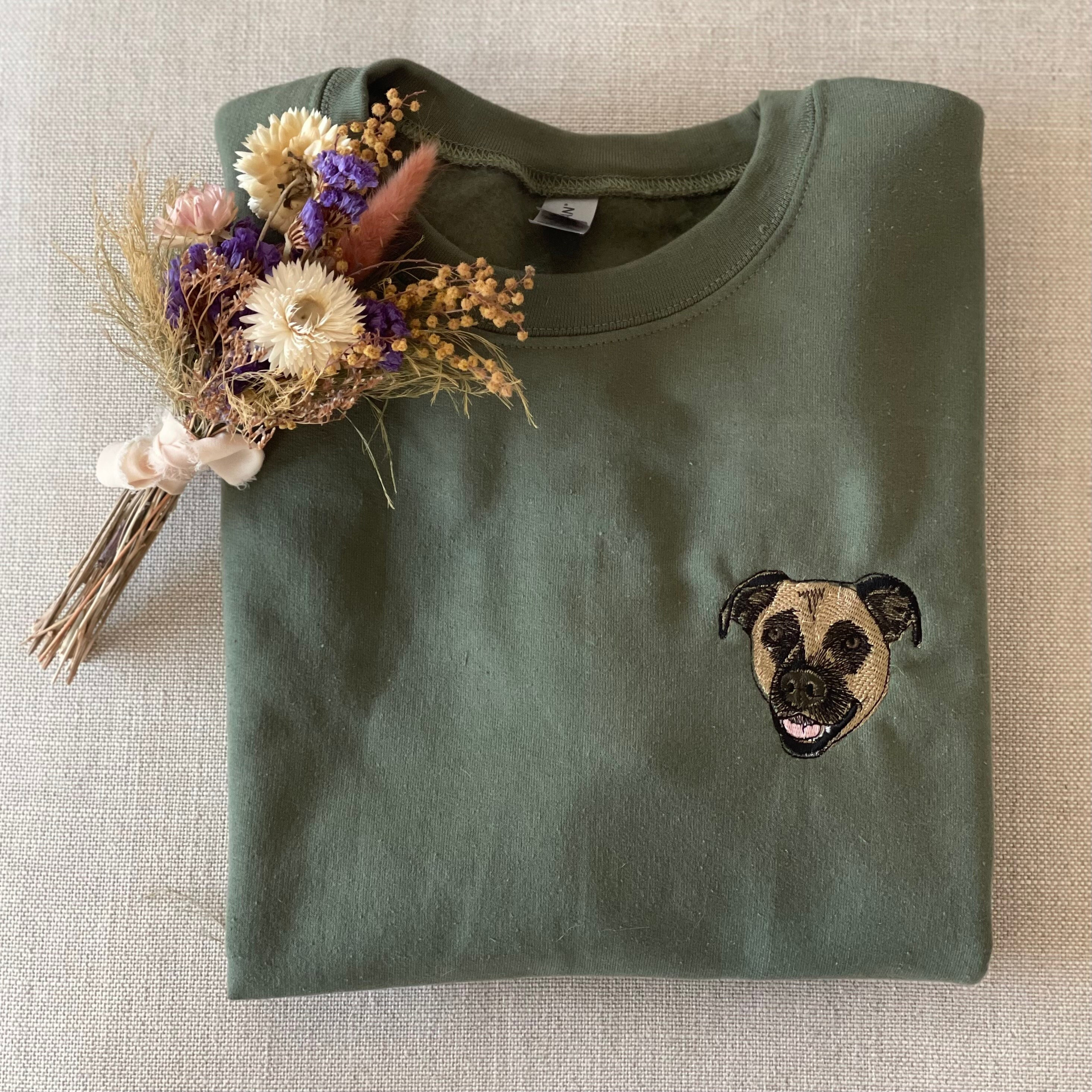 Custom Pet Face Sweatshirt – Personalized Dog & Cat Portraits, Pet Memorial Gifts, Ideal for Dog Moms & Cat Moms