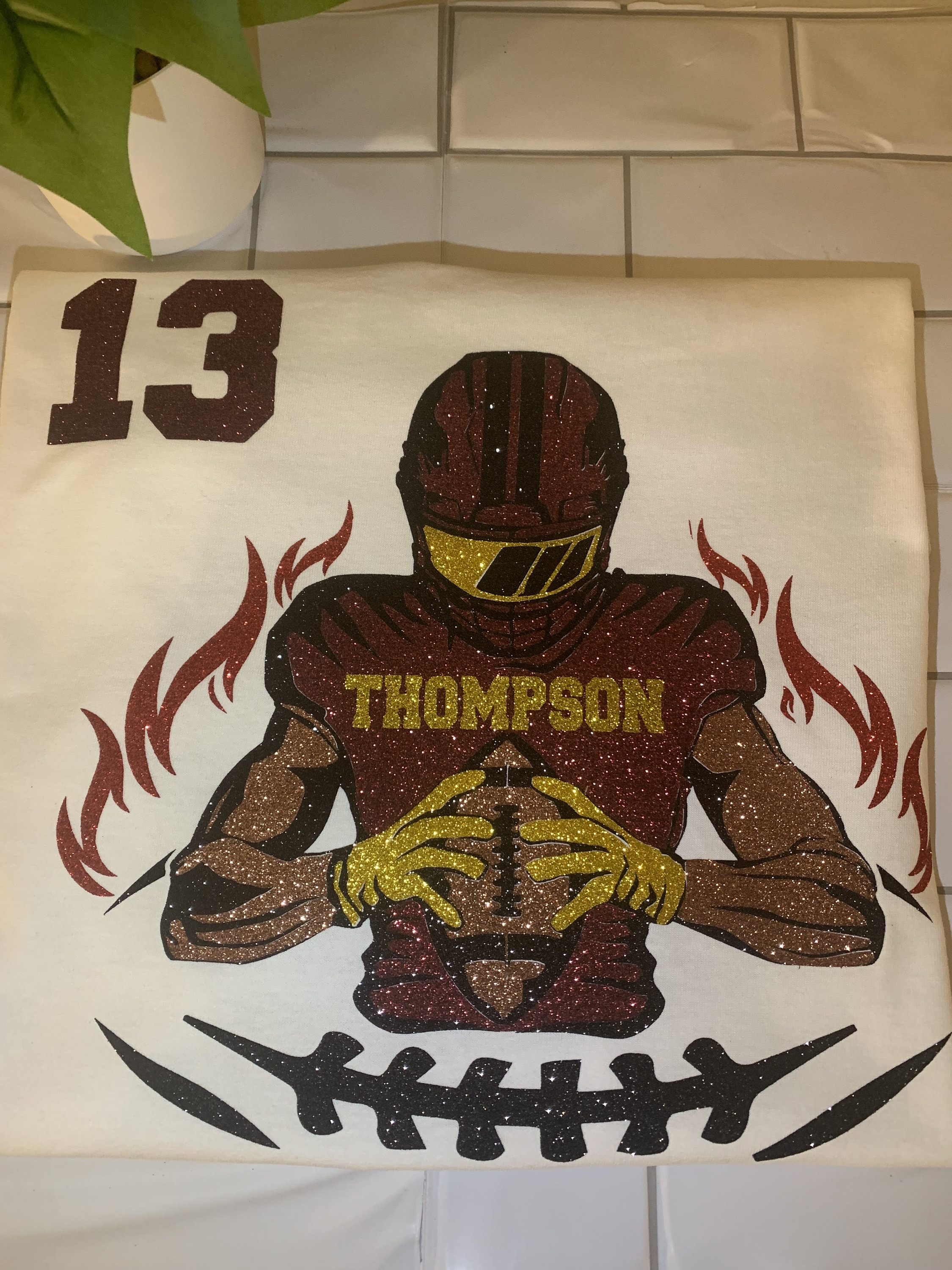 Glitter Football Player Shirt